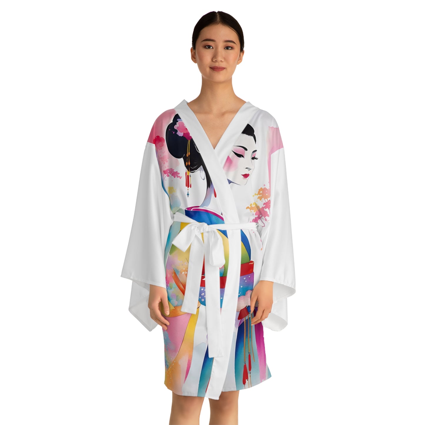 Geisha Girl - Womens Long Sleeve Kimono Robe - iSAW Company