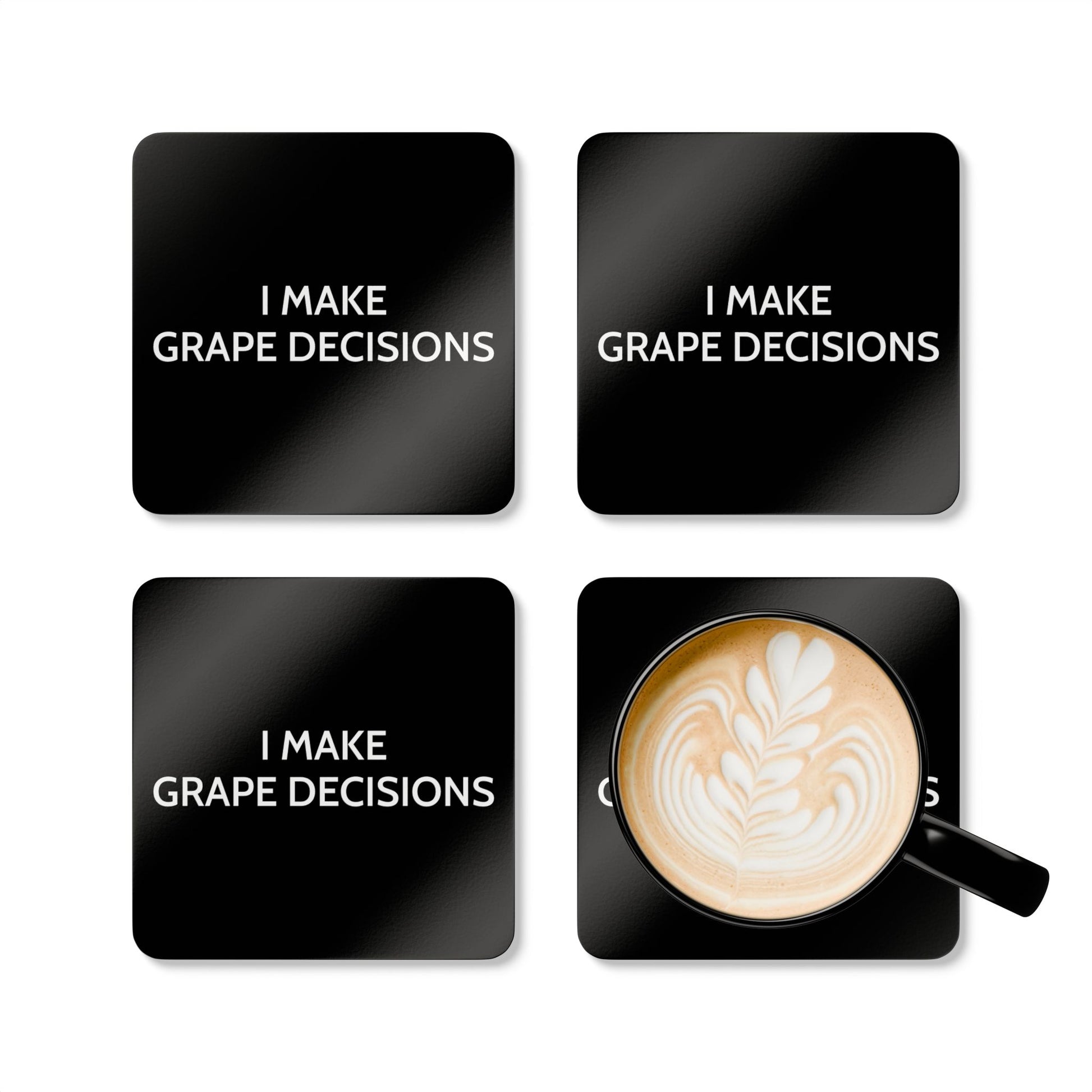 I Make Grape Decisions - Black Cork Back Coaster Set - iSAW Company