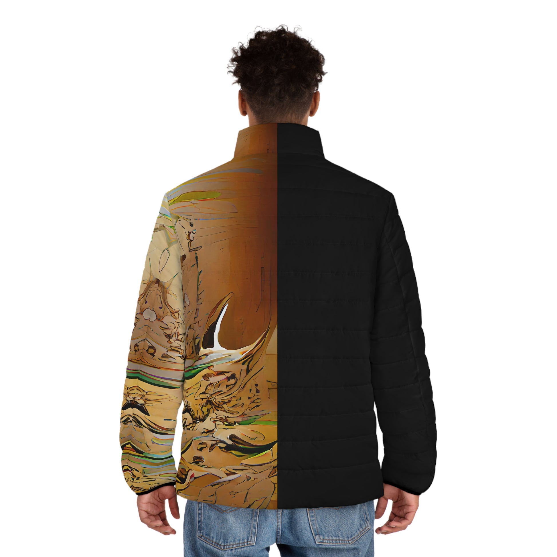 Half Black Half Gāolàng - Mens Puffer Jacket - iSAW Company