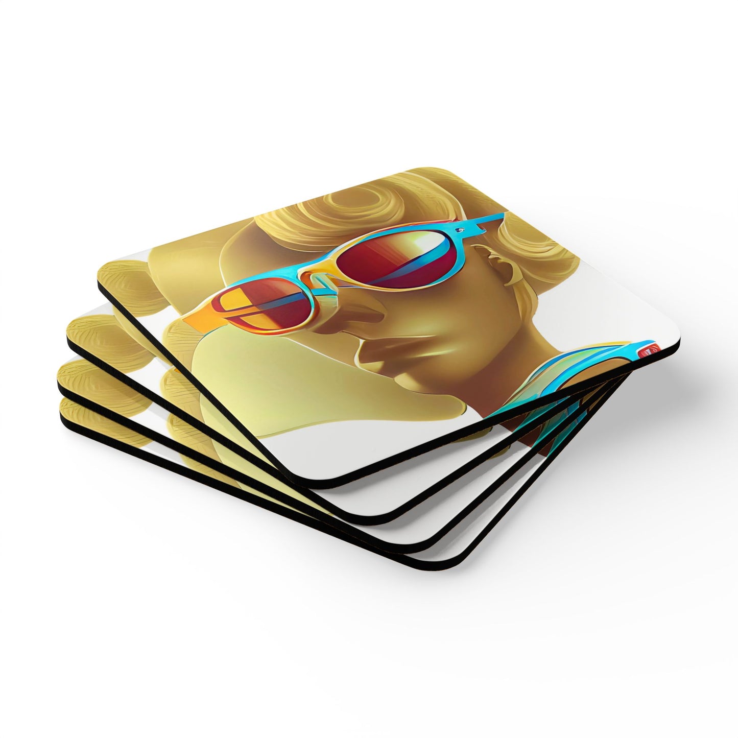 Retro Cool White - Cork Back Coaster Set - iSAW Company