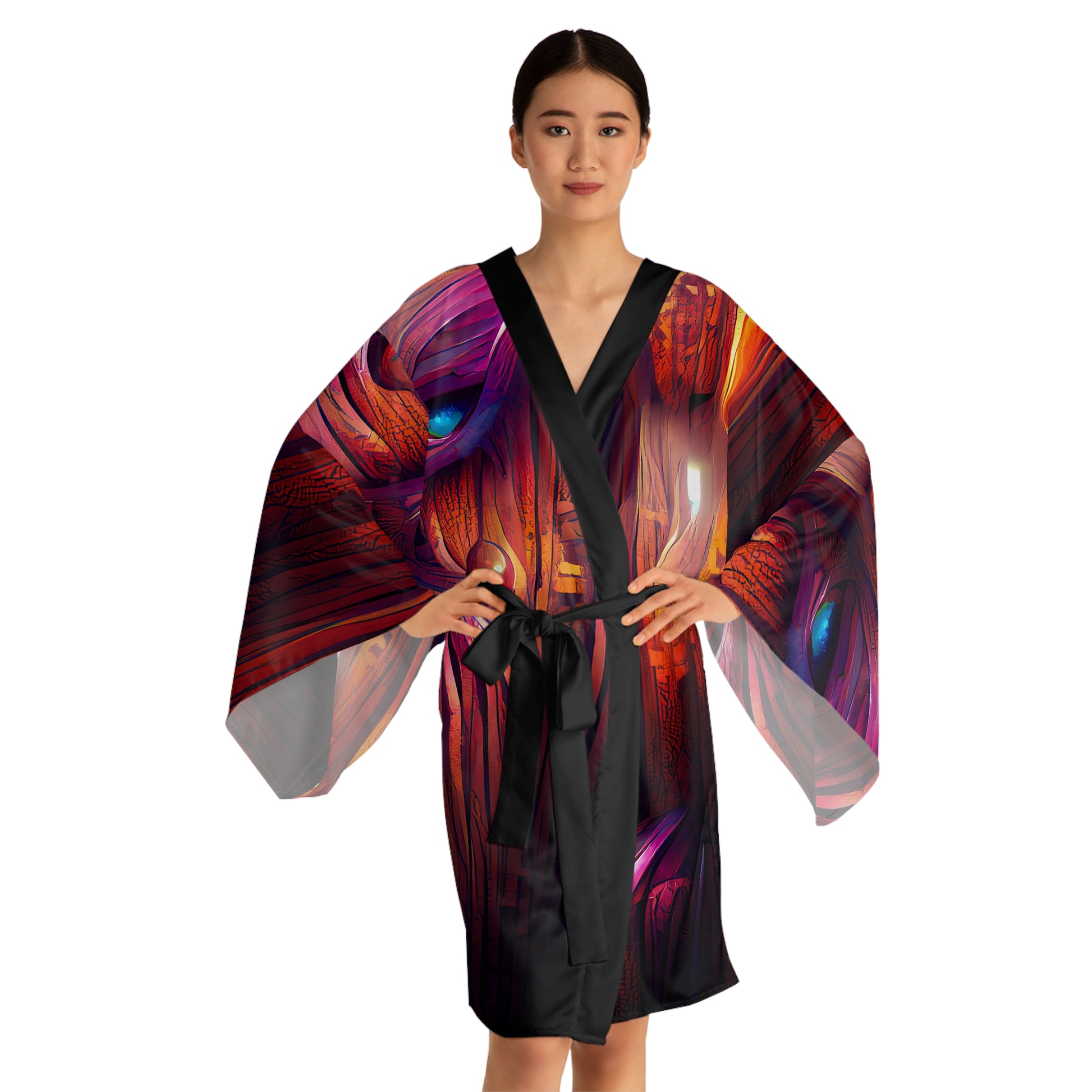Hardwood - Womens Long Sleeve Kimono Robe - iSAW Company