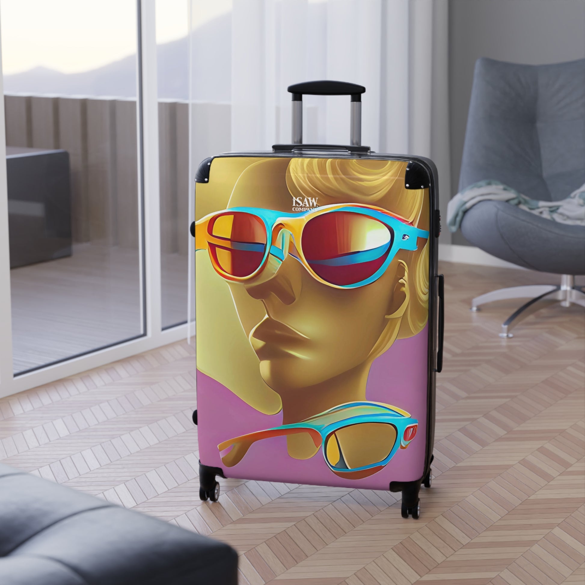 Retro Cool Pink - Hard - Shell Suitcase - iSAW Company