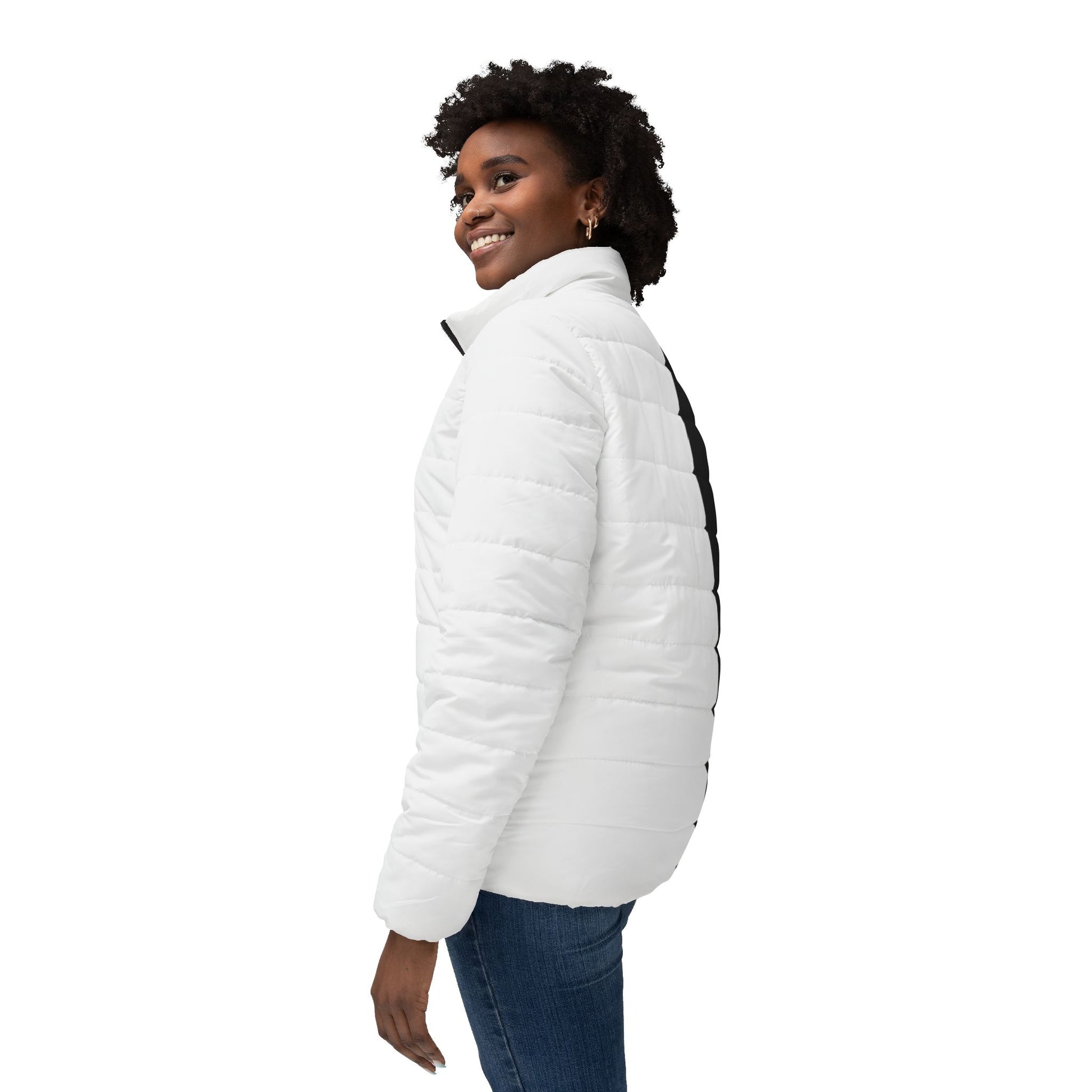 Half Black Half White - Womens Puffer Jacket - iSAW Company