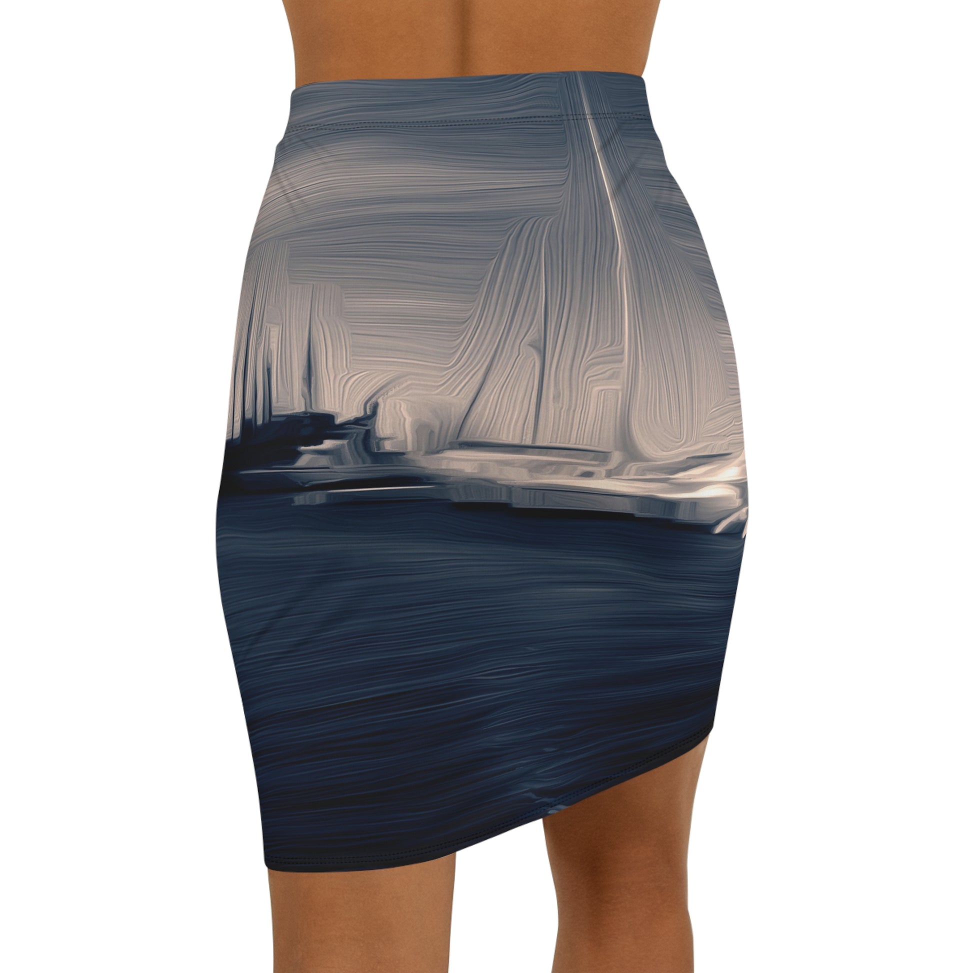 The Sleeping Yachts (at Sunrise) - Womens Pencil Skirt - iSAW Company