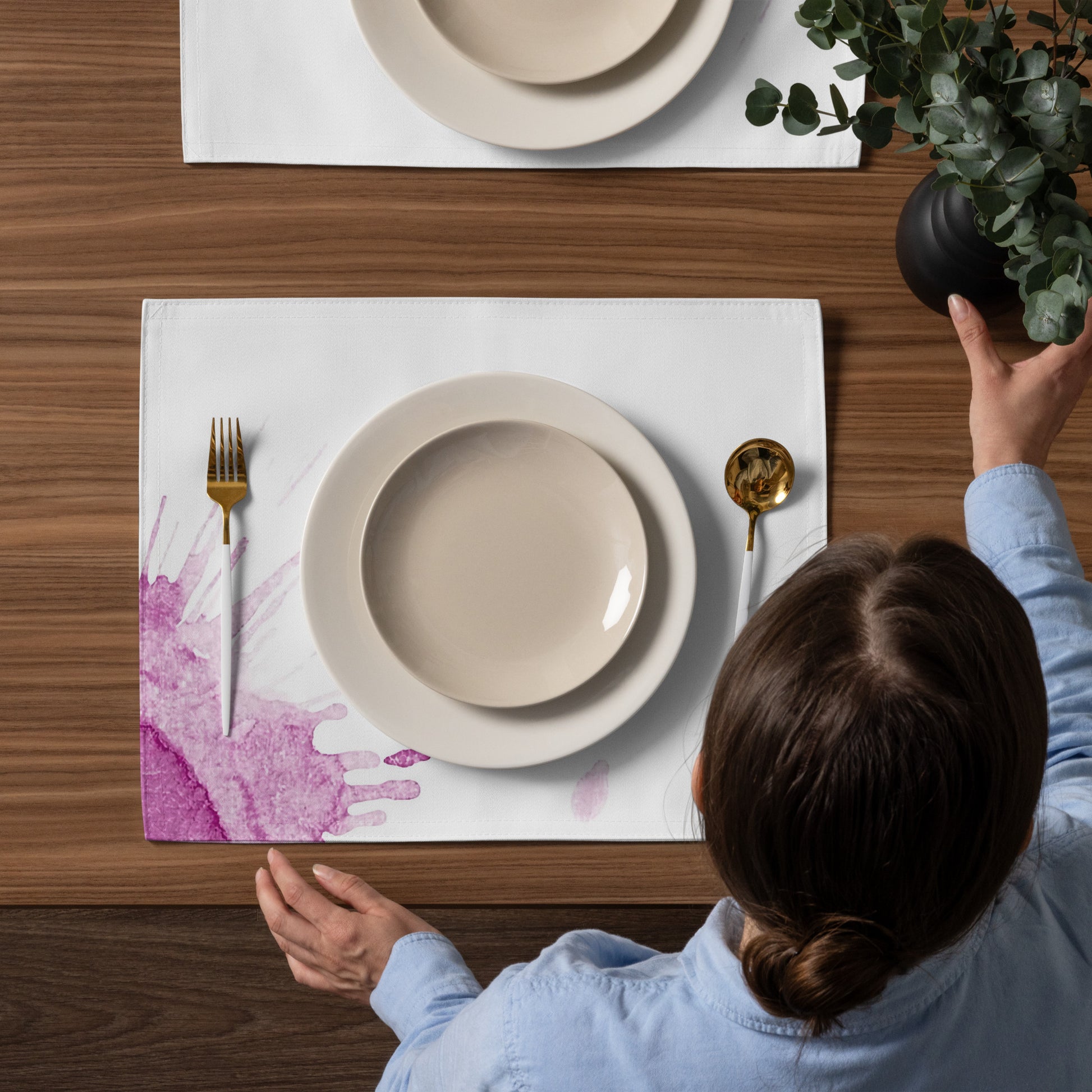 Watercolour Pink Splash - Placemat Set - iSAW Company