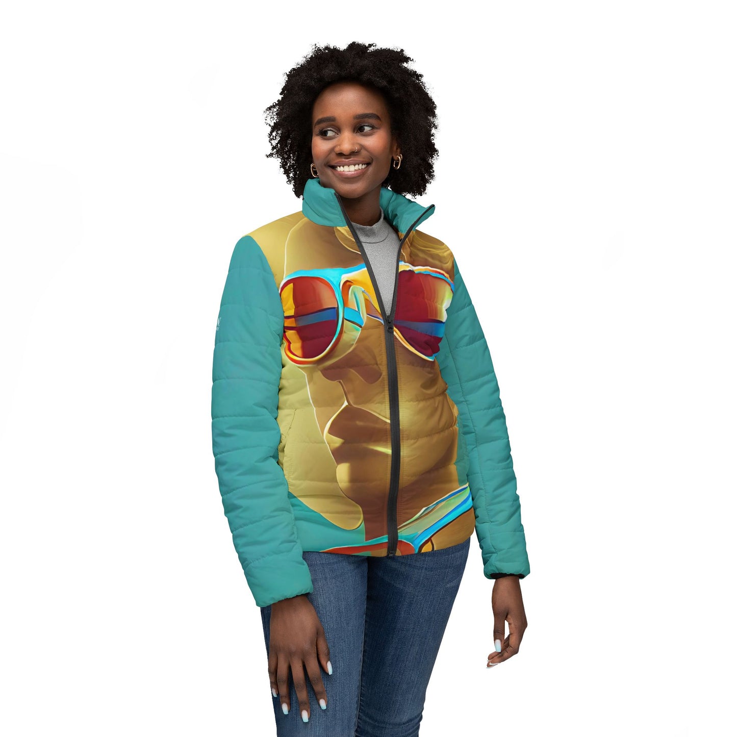Retro Cool Blue - Womens Puffer Jacket - iSAW Company