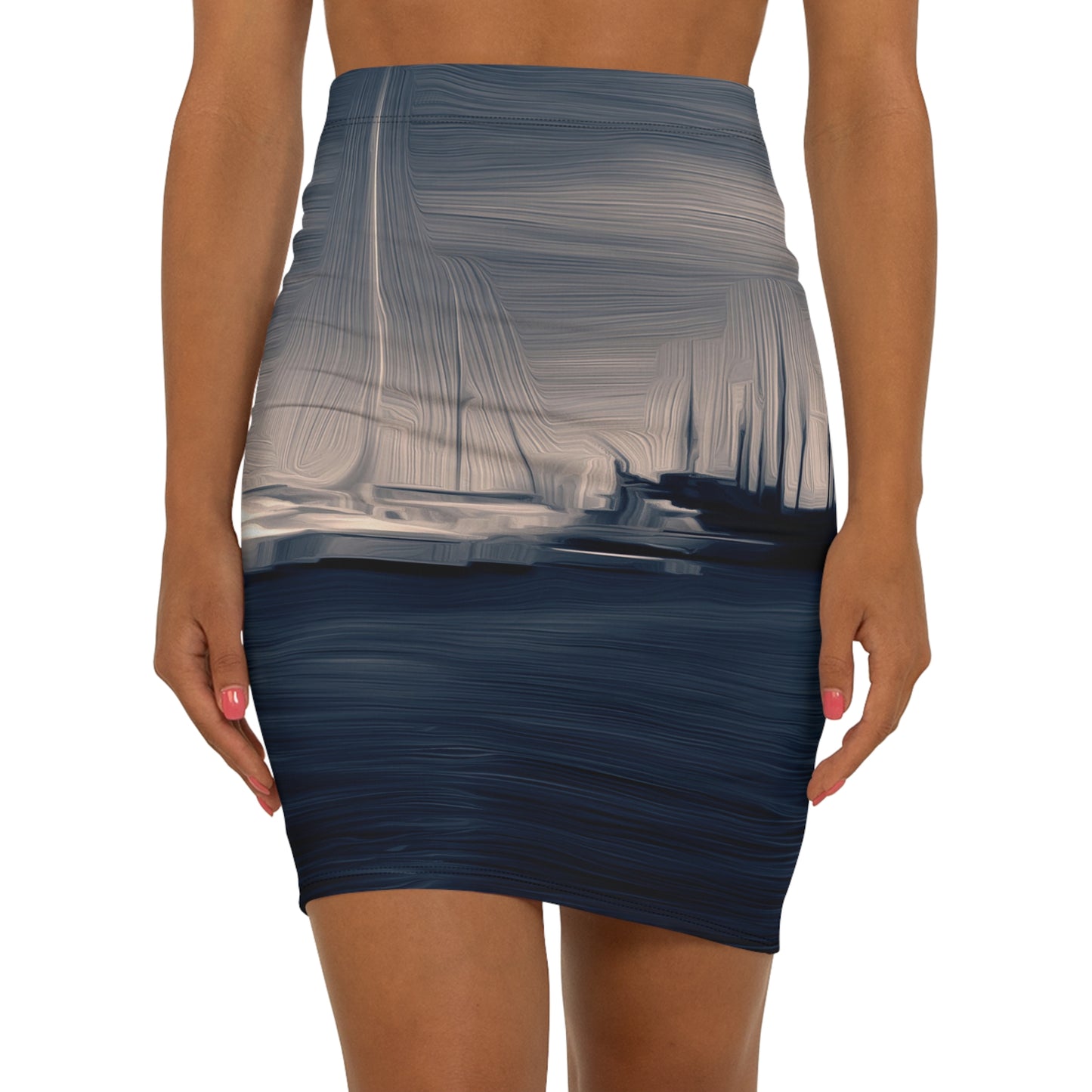The Sleeping Yachts (at Sunrise) - Womens Pencil Skirt - iSAW Company