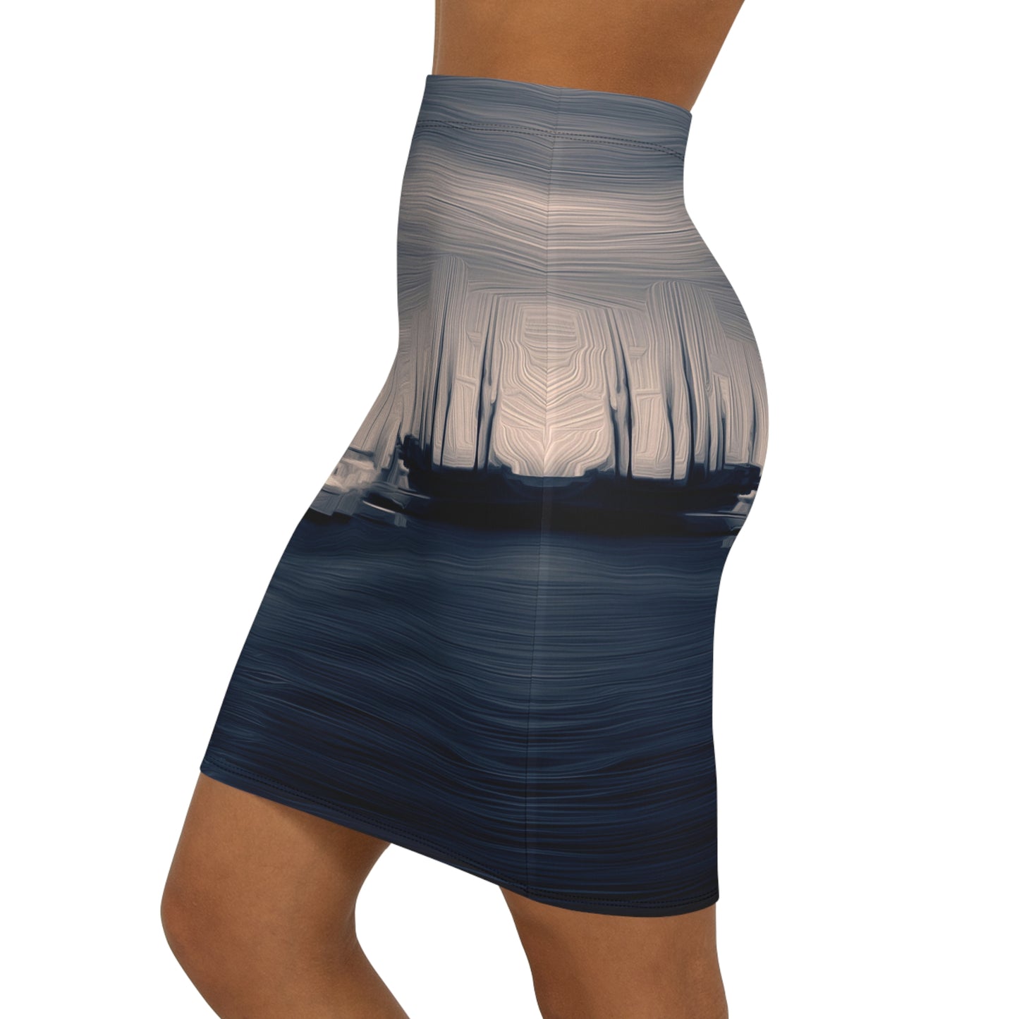 The Sleeping Yachts (at Sunrise) - Womens Pencil Skirt - iSAW Company