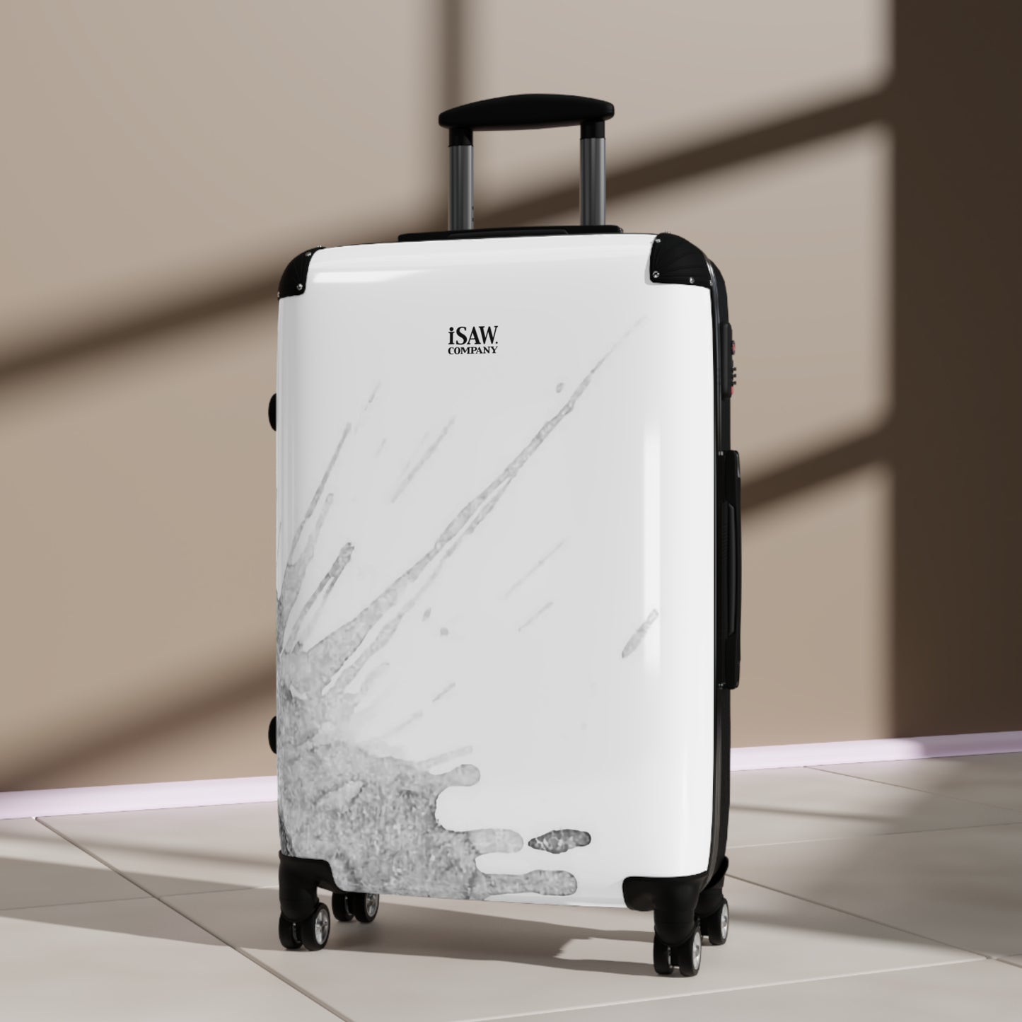 Watercolour Grey Splash - Hard - Shell Suitcase - iSAW Company