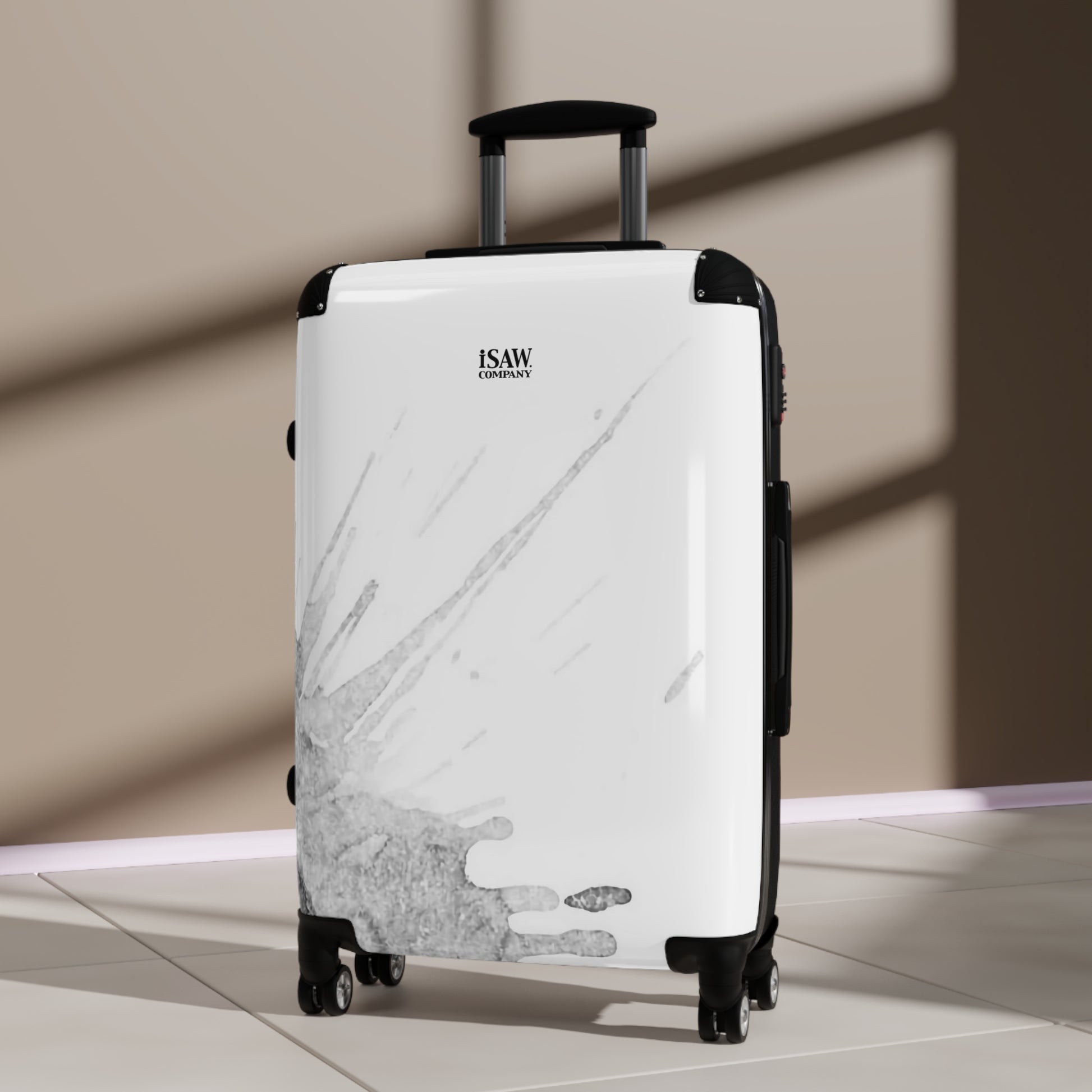 Watercolour Grey Splash - Hard - Shell Suitcase - iSAW Company
