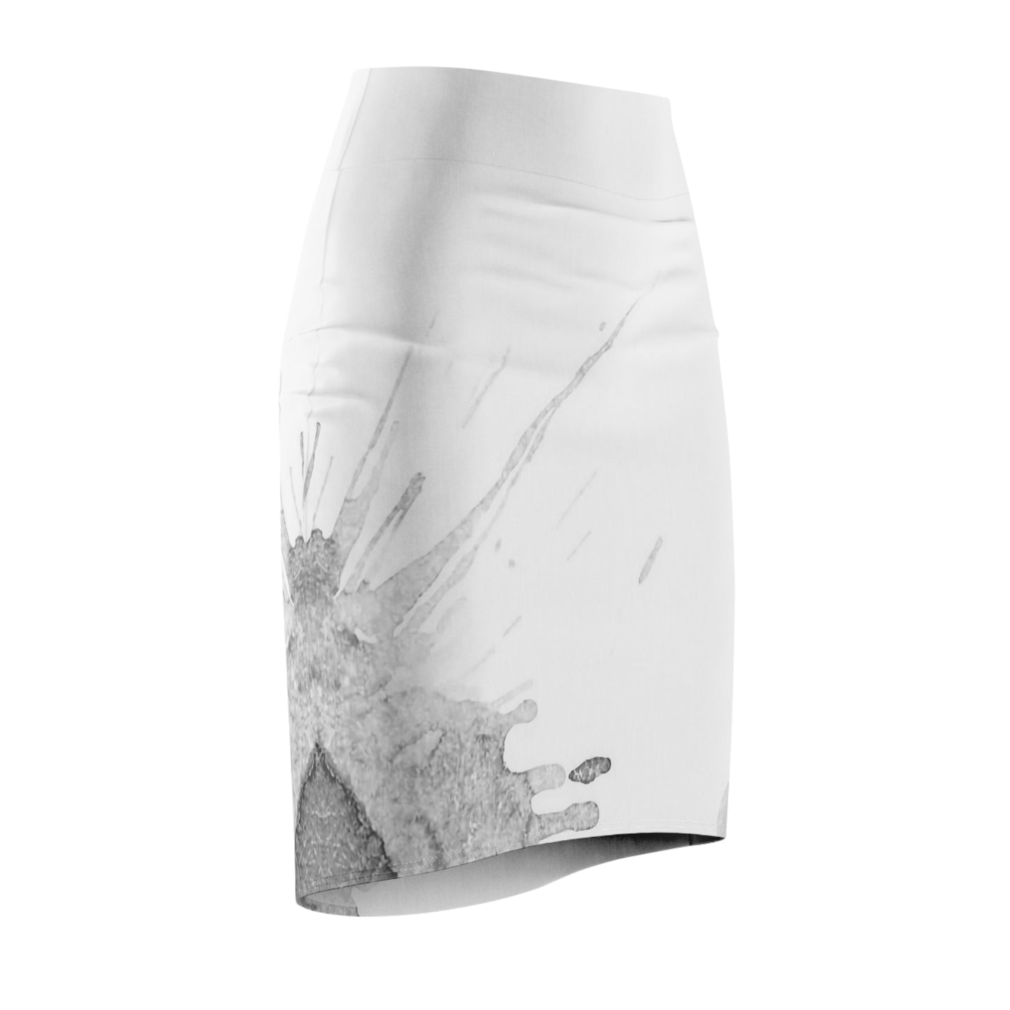 Watercolour Grey Splash - Womens Pencil Skirt - iSAW Company