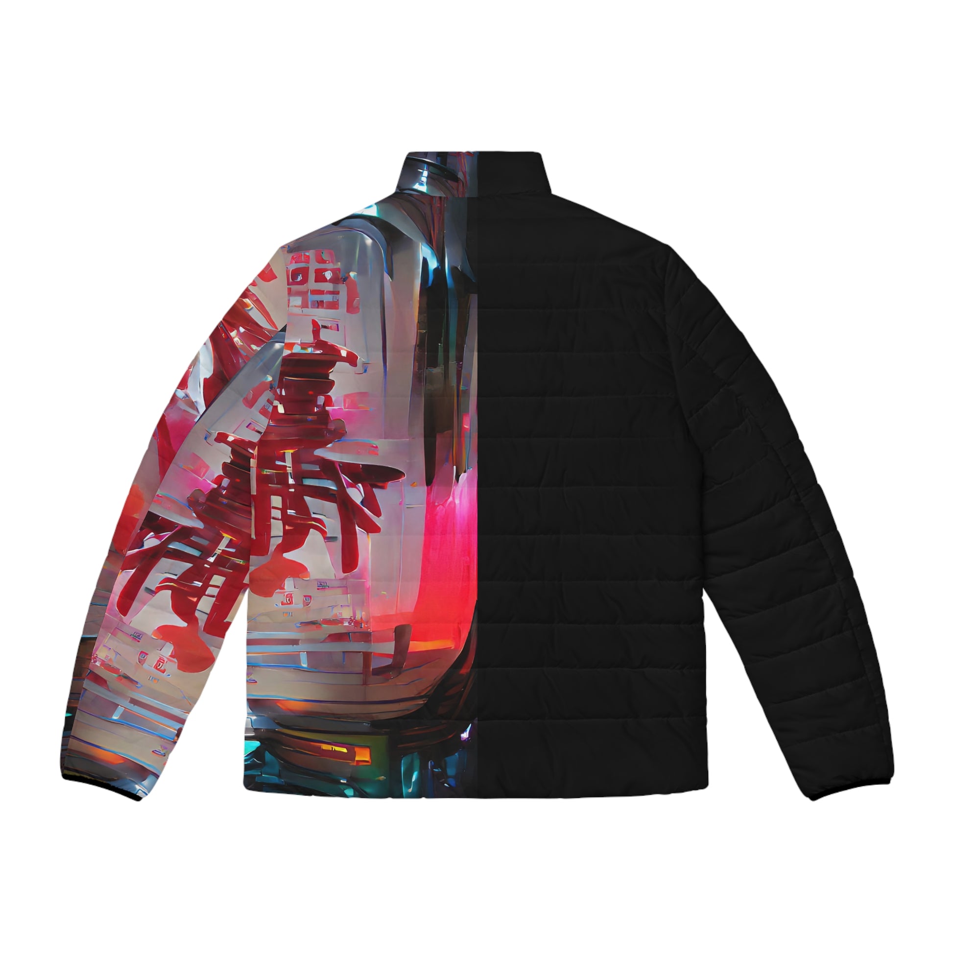 Half Black Half Báijiǔ - Mens Puffer Jacket - iSAW Company