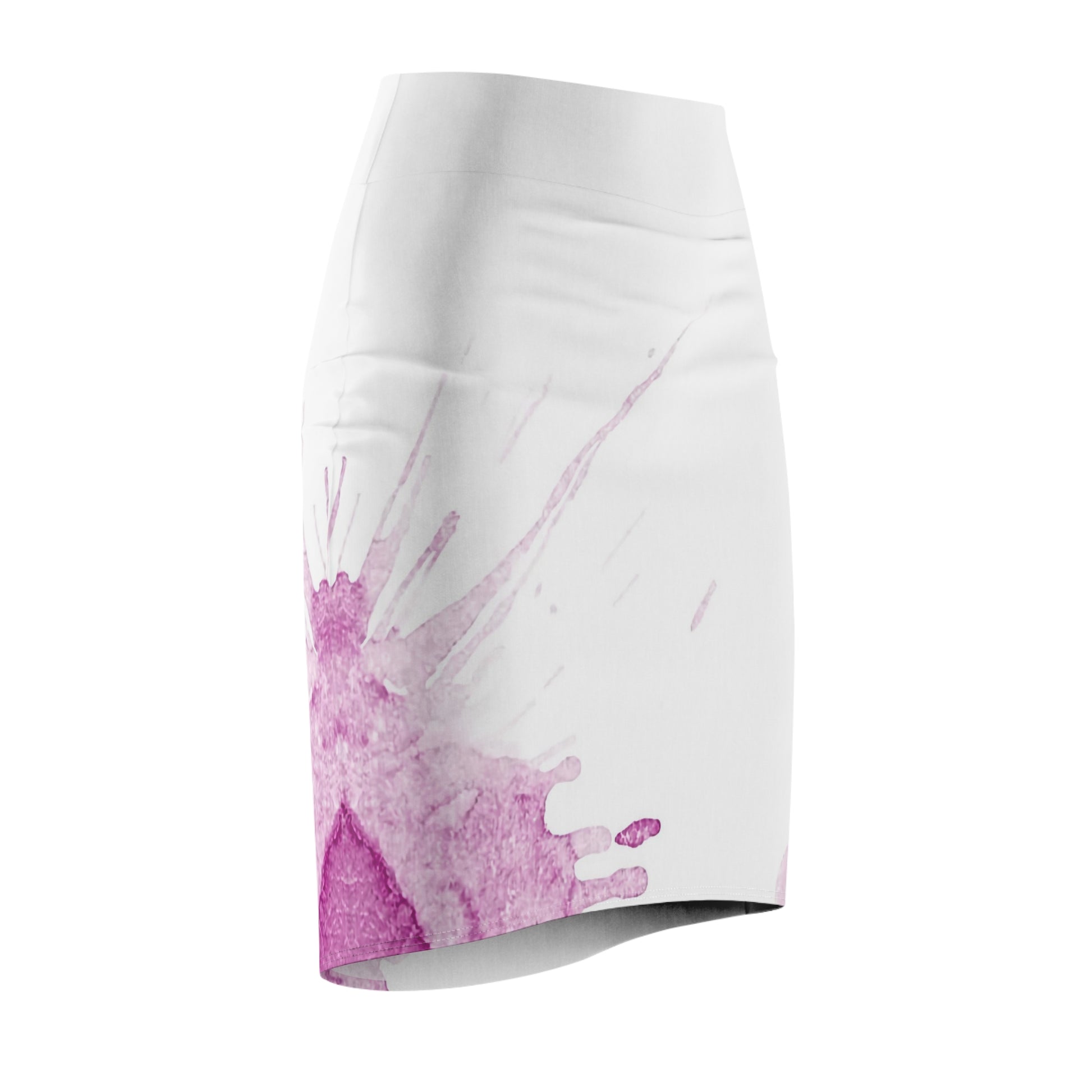 Watercolour Pink Splash - Womens Pencil Skirt - iSAW Company