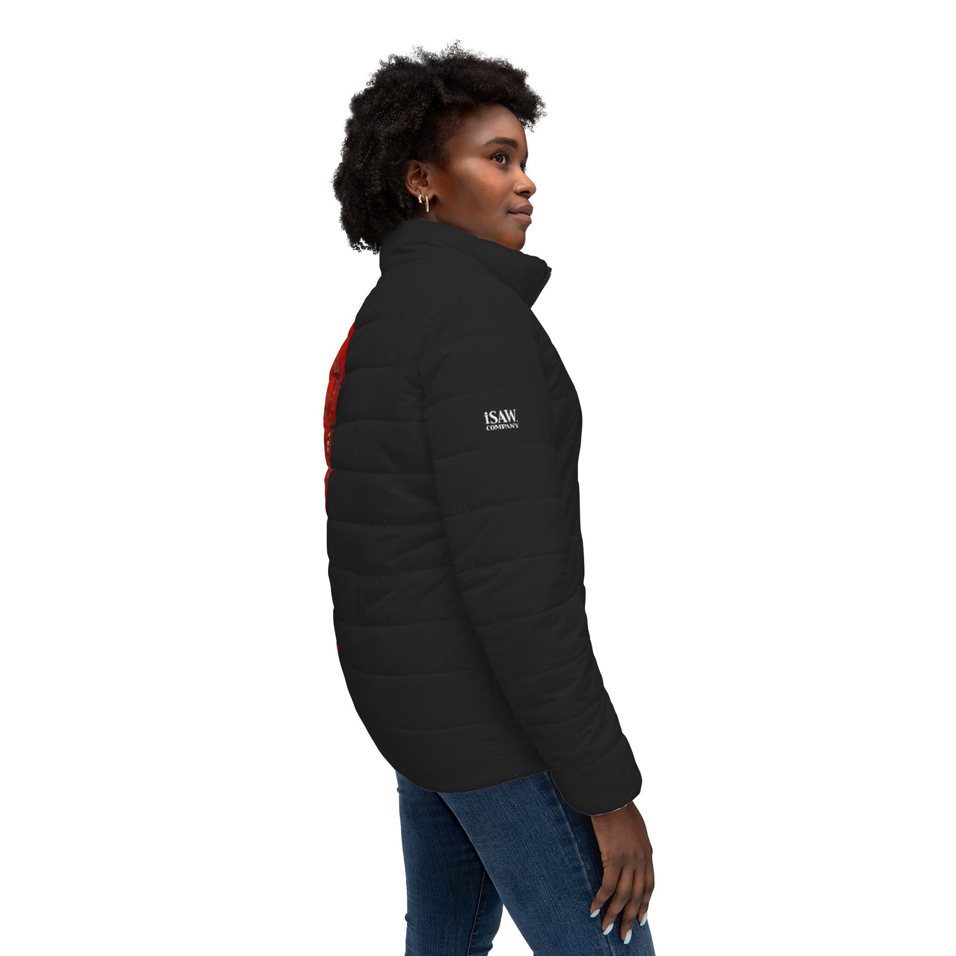 Half Black Half Hónghǎi - Womens Puffer Jacket - iSAW Company