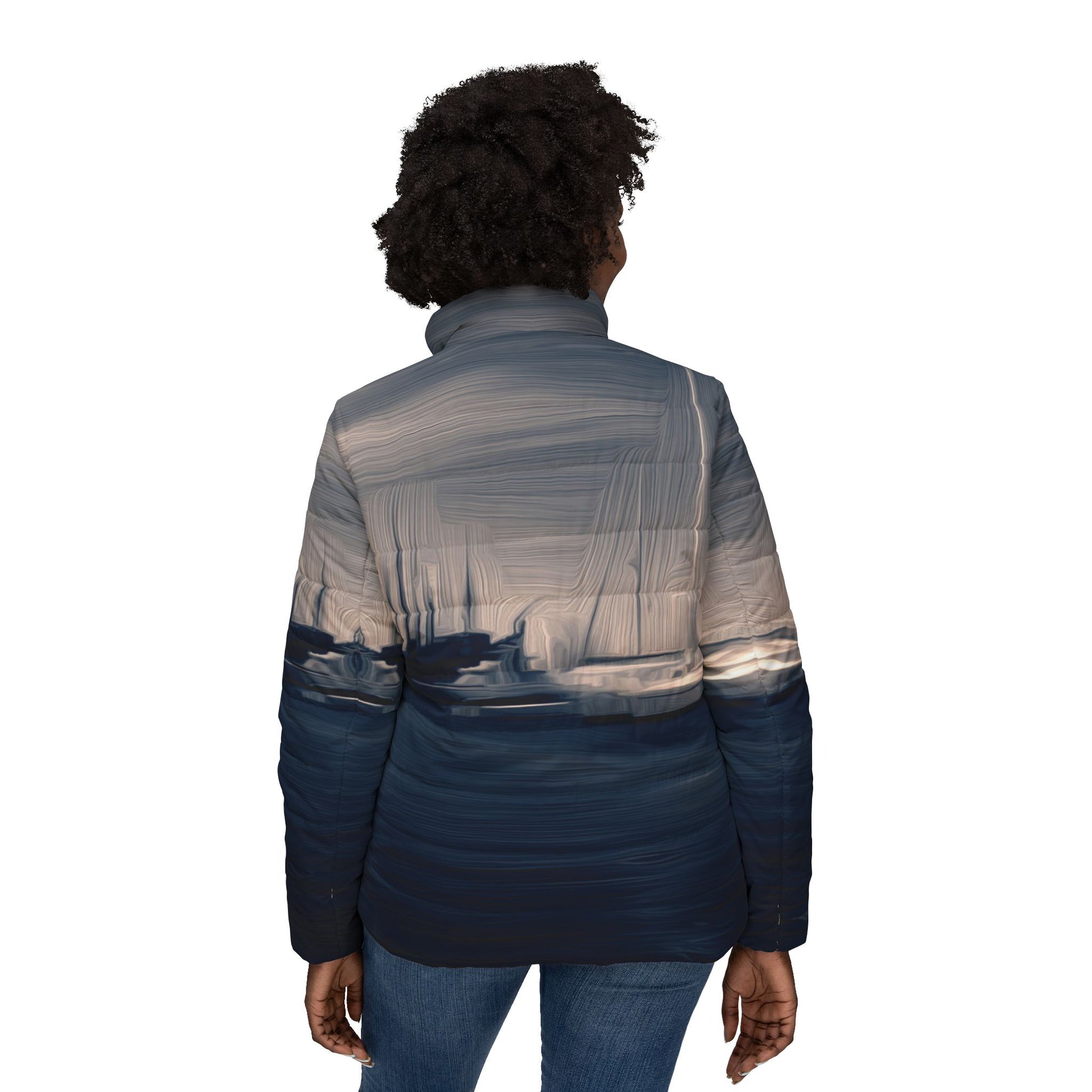 The Sleeping Yachts (at Sunrise) - Womens Puffer Jacket - iSAW Company