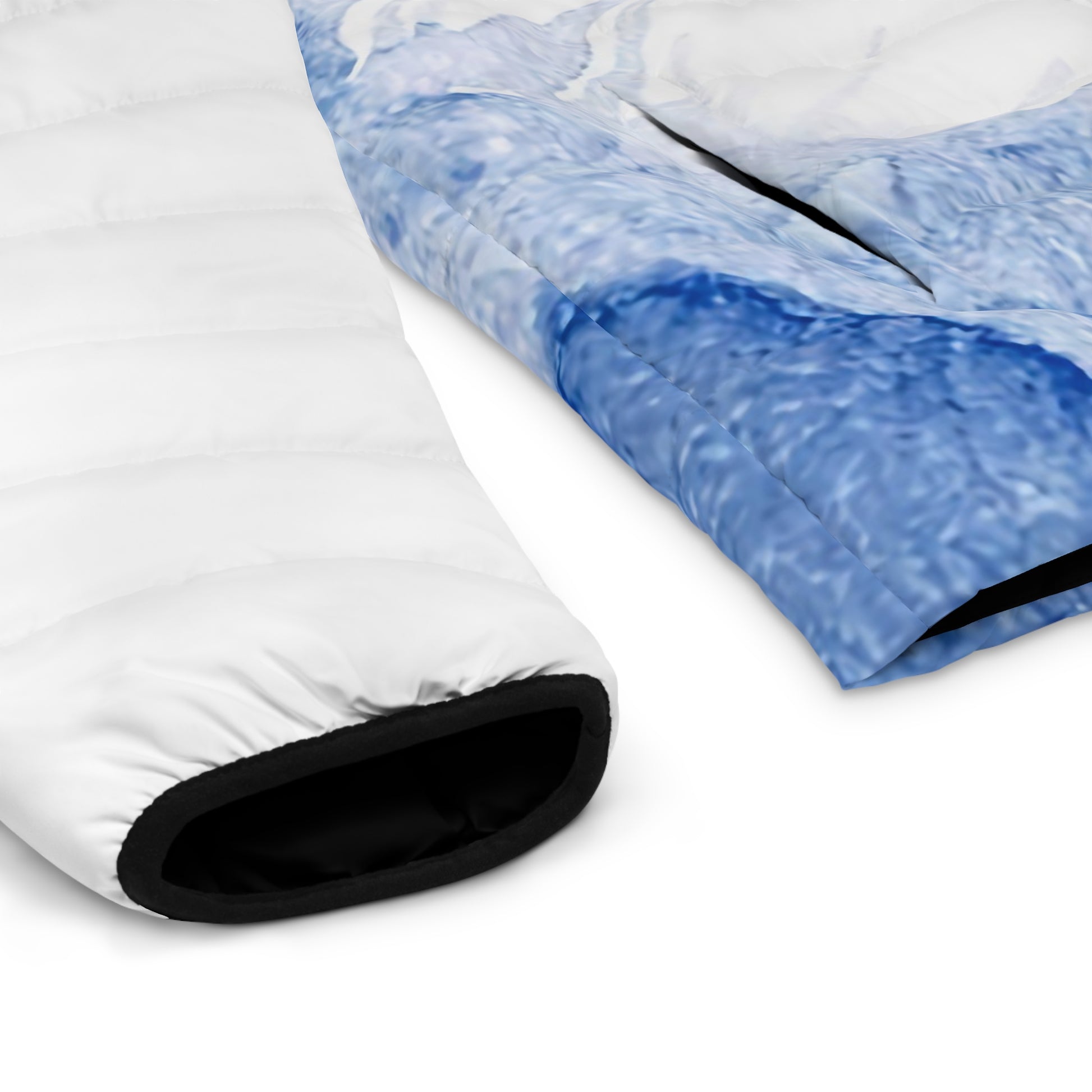 Watercolour Blue Splash - Mens Puffer Jacket - iSAW Company