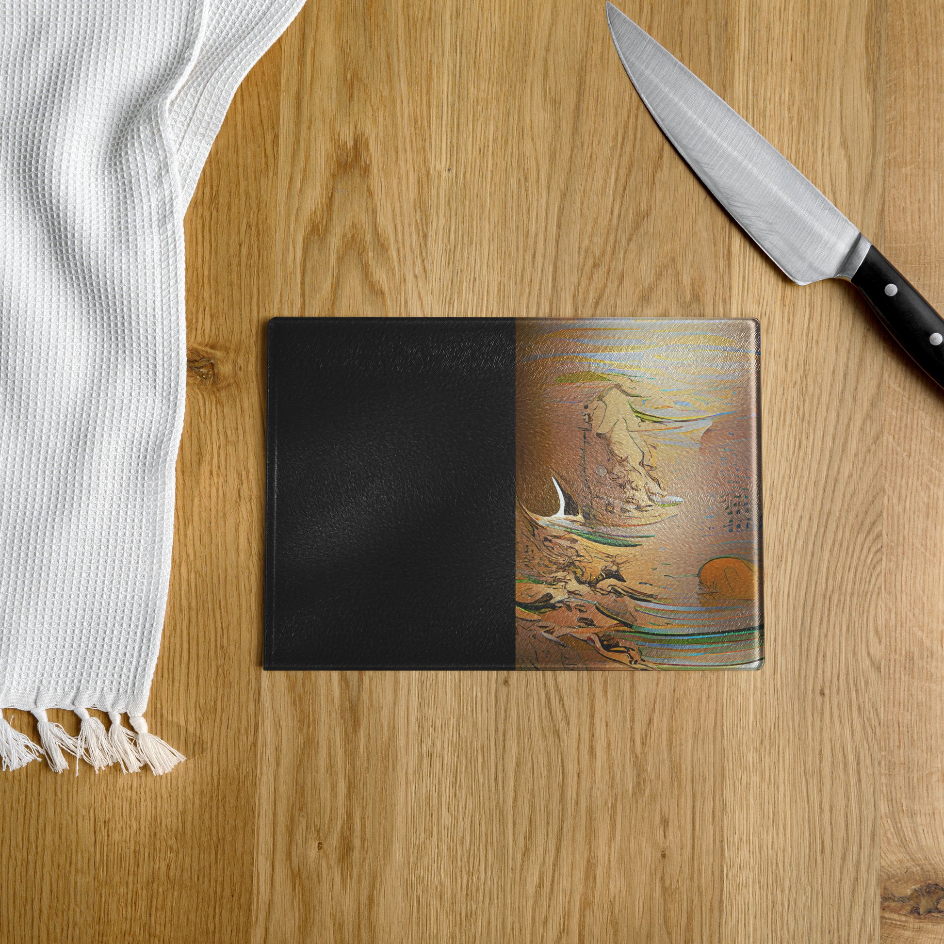 Half Black Half Gāolàng - Glass Cutting Board - iSAW Company