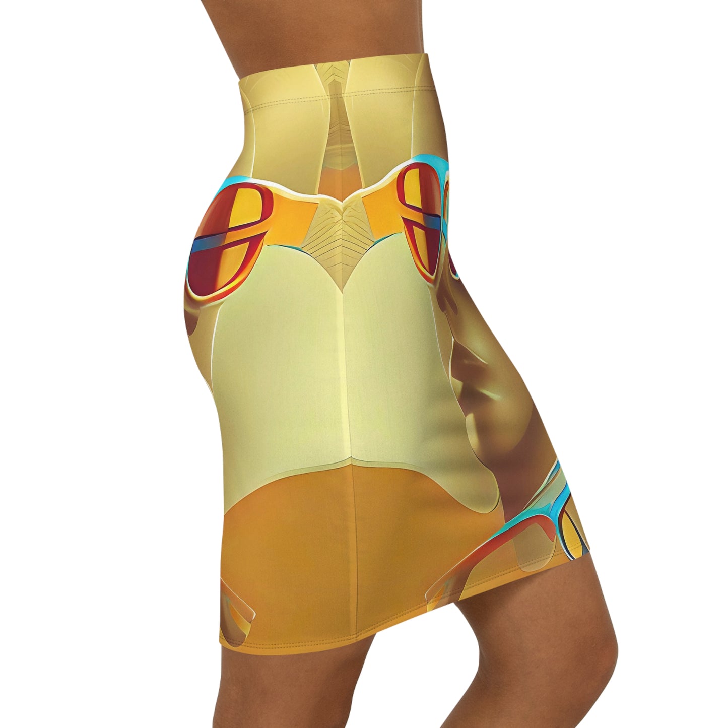 Retro Cool Orange - Womens Pencil Skirt - iSAW Company