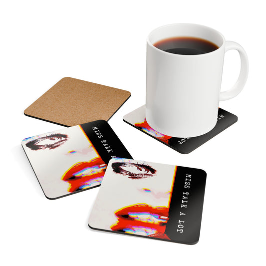 Miss Talk A Lot - Cork Back Coaster Set - iSAW Company
