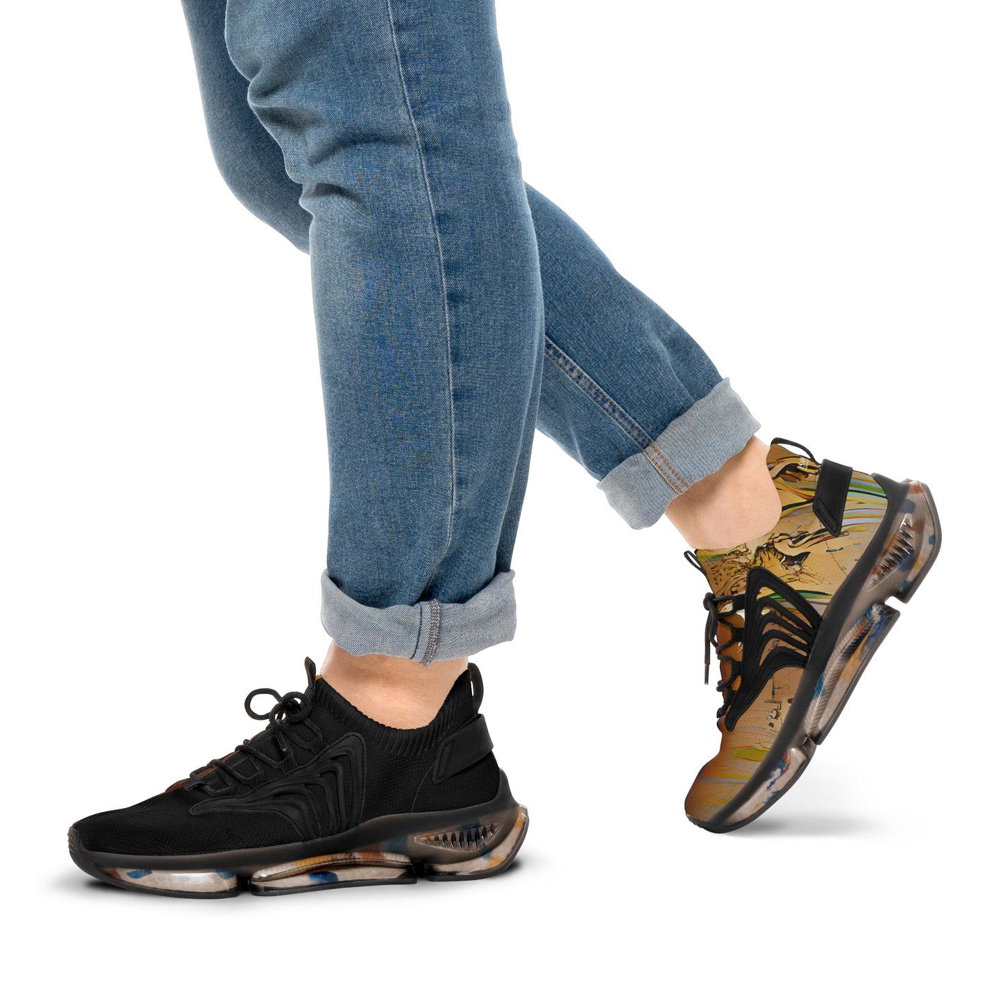 Half Black Half Gāolàng - Mens Mesh Street Sneakers - iSAW Company