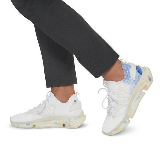 Watercolour Blue Splash - Mens Mesh Street Sneakers - iSAW Company