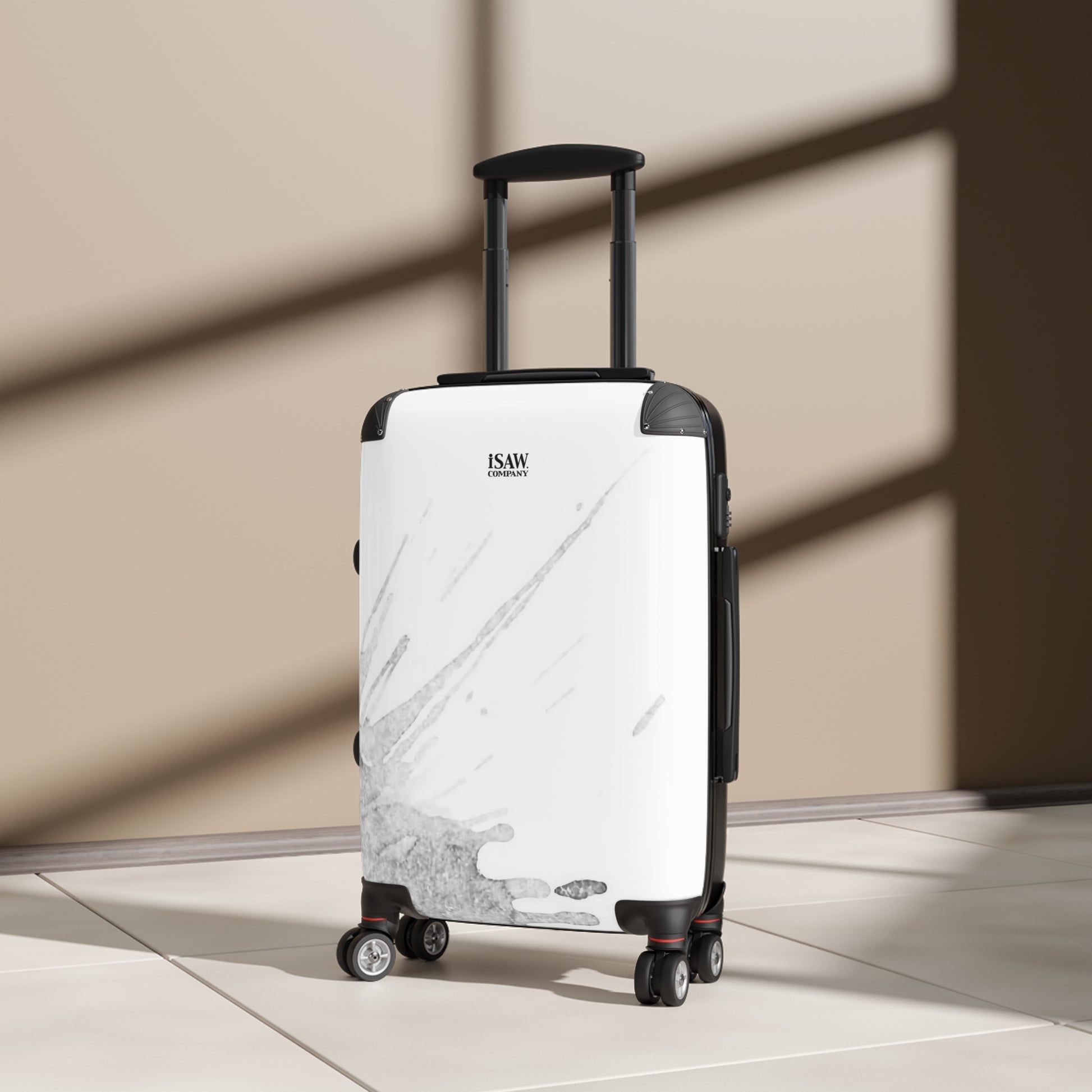 Watercolour Grey Splash - Hard - Shell Suitcase - iSAW Company