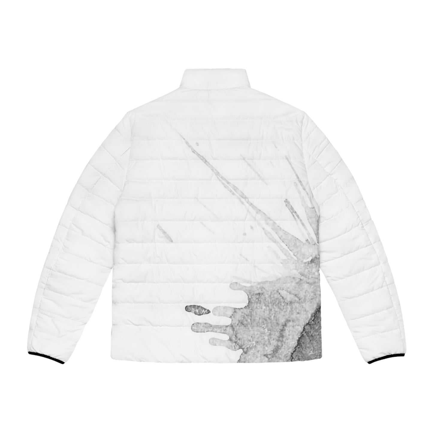 Watercolour Grey Splash - Mens Puffer Jacket - iSAW Company