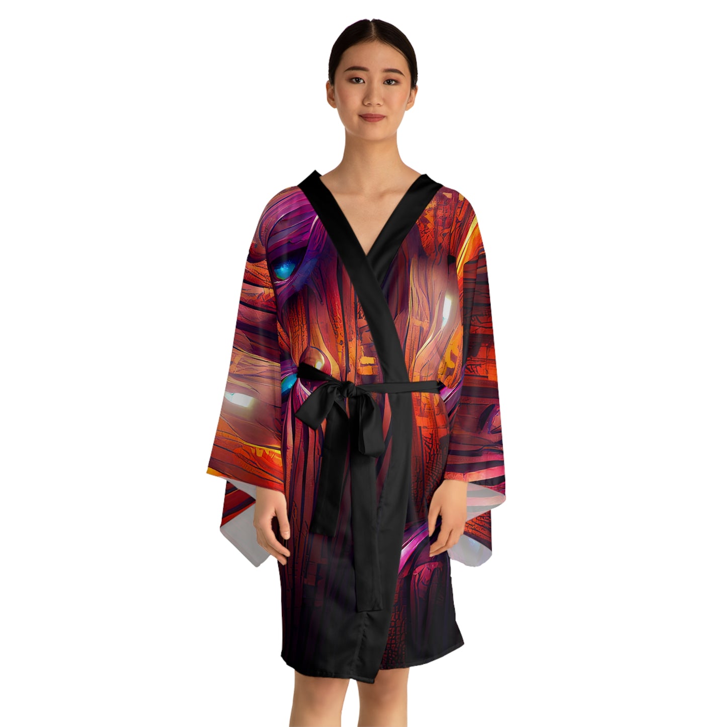 Hardwood - Womens Long Sleeve Kimono Robe - iSAW Company