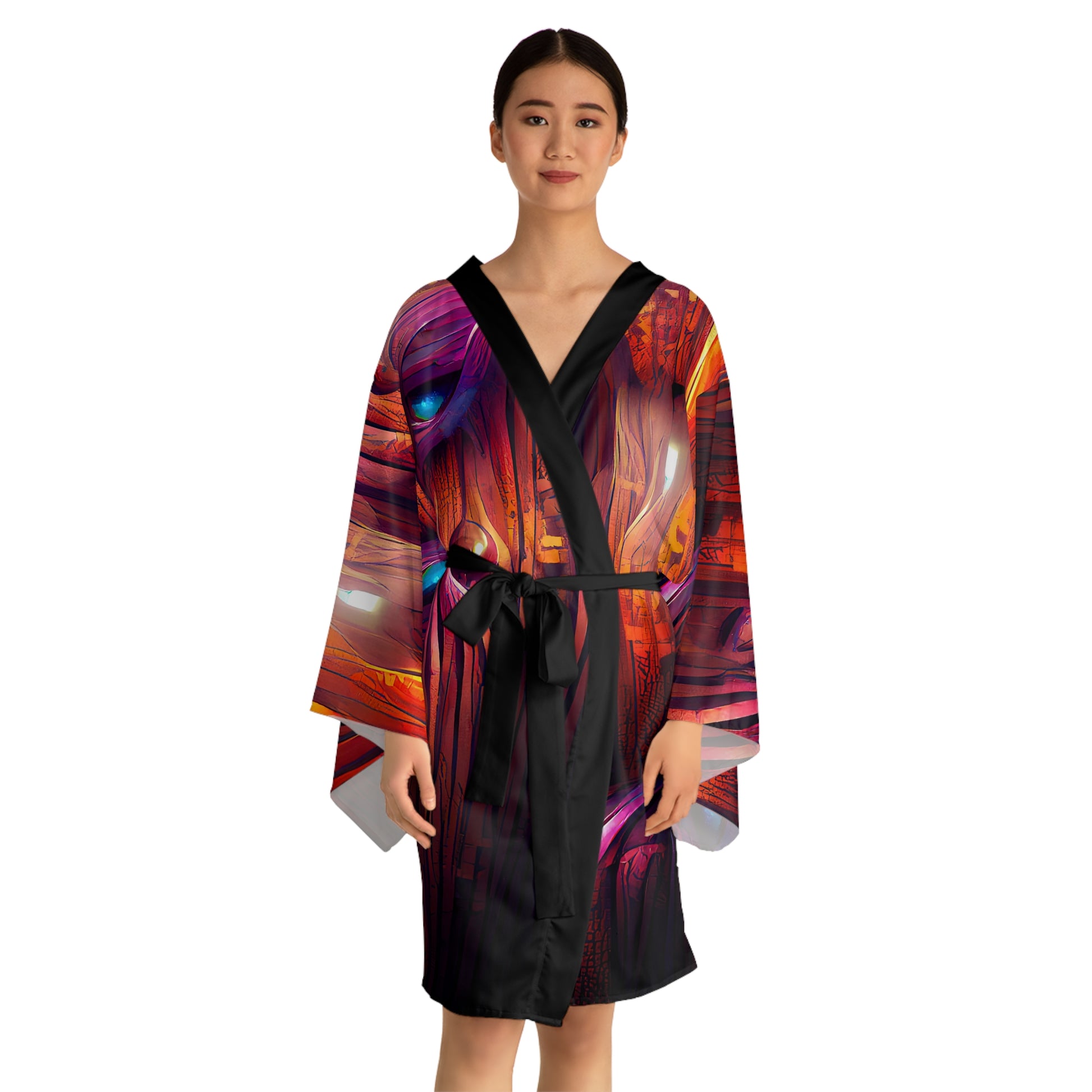 Hardwood - Womens Long Sleeve Kimono Robe - iSAW Company