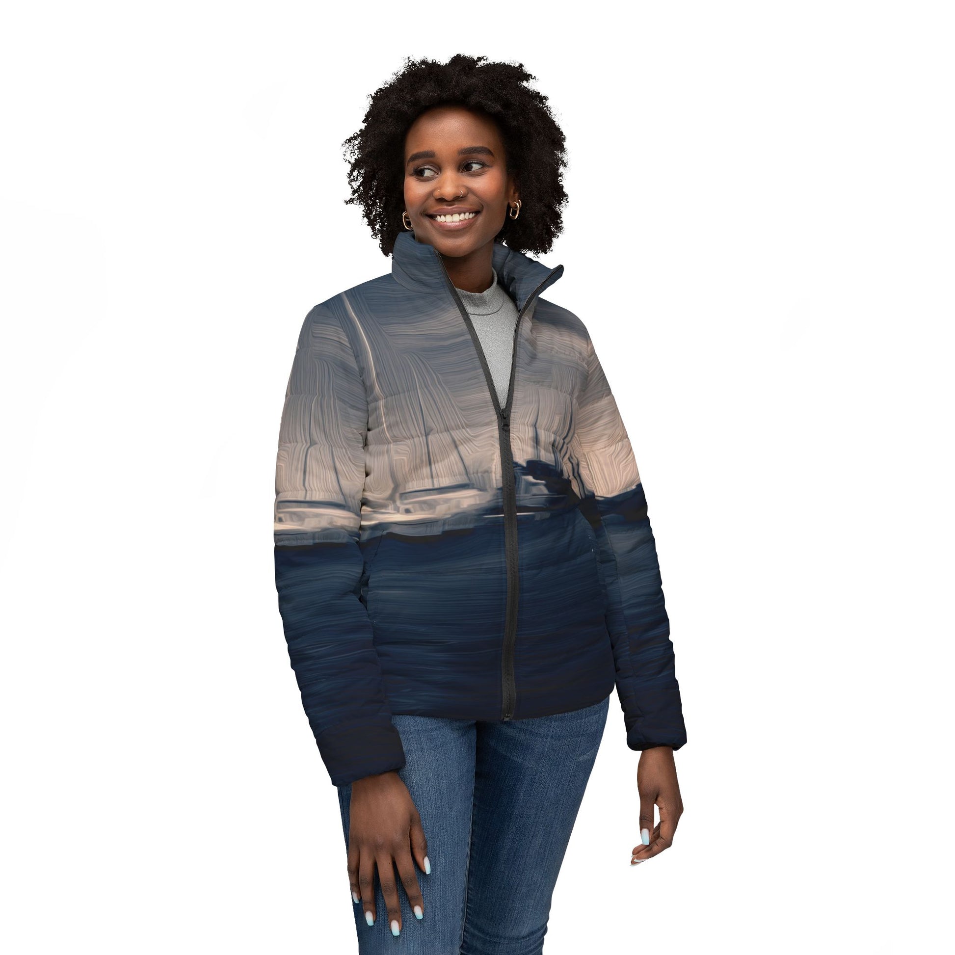 The Sleeping Yachts (at Sunrise) - Womens Puffer Jacket - iSAW Company