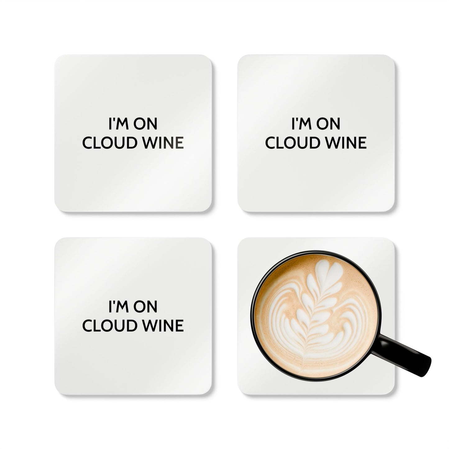 I'm On Cloud Wine - White Cork Back Coaster Set - iSAW Company