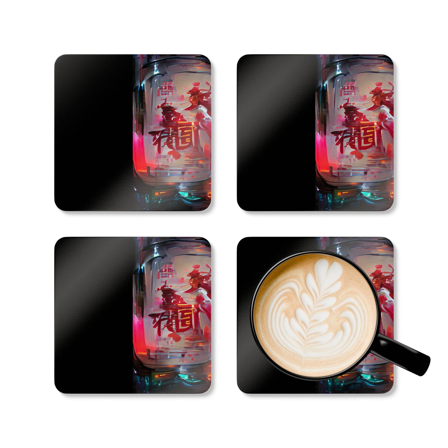 Half Black Half Báijiǔ - Cork Back Coaster Set - iSAW Company