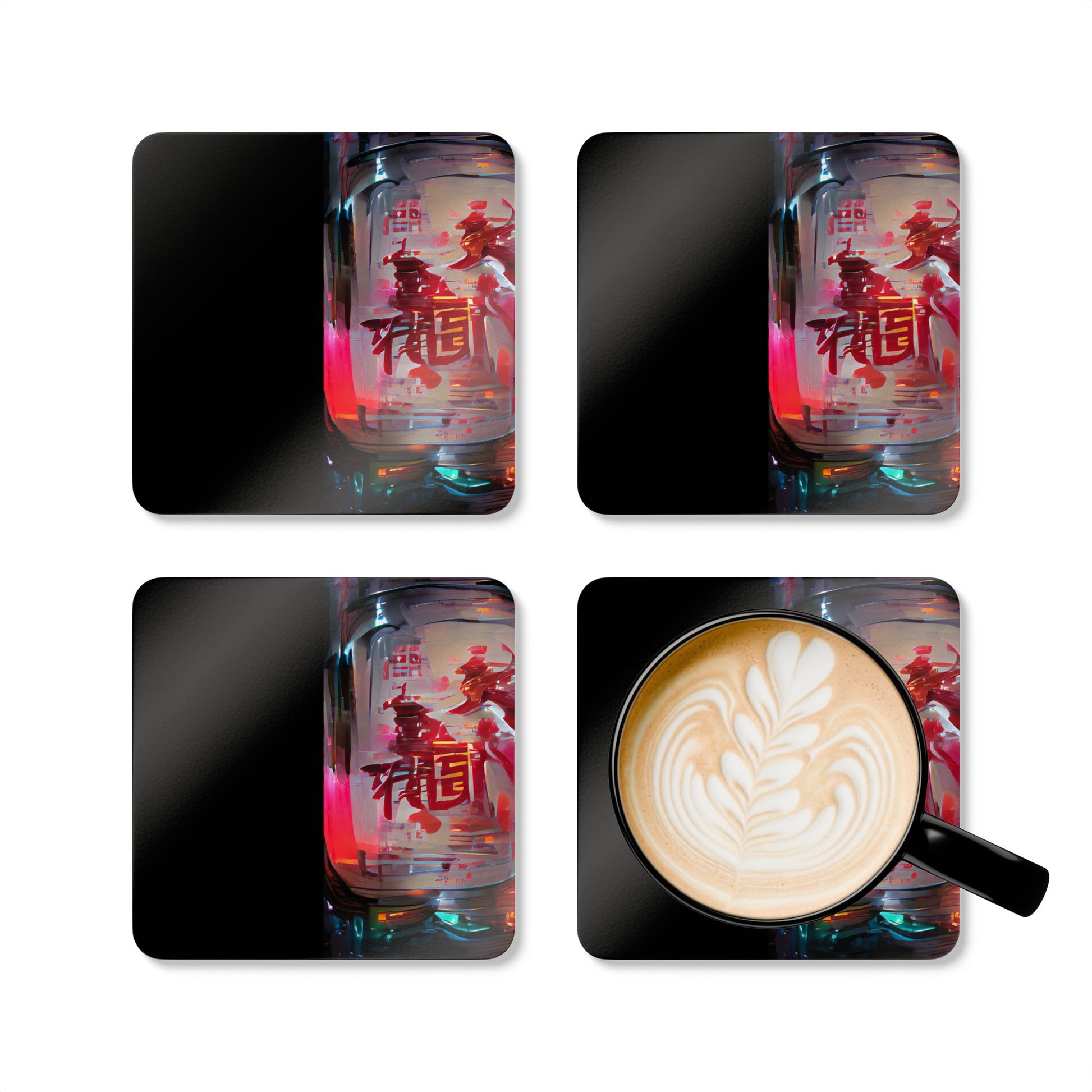 Half Black Half Báijiǔ - Cork Back Coaster Set - iSAW Company