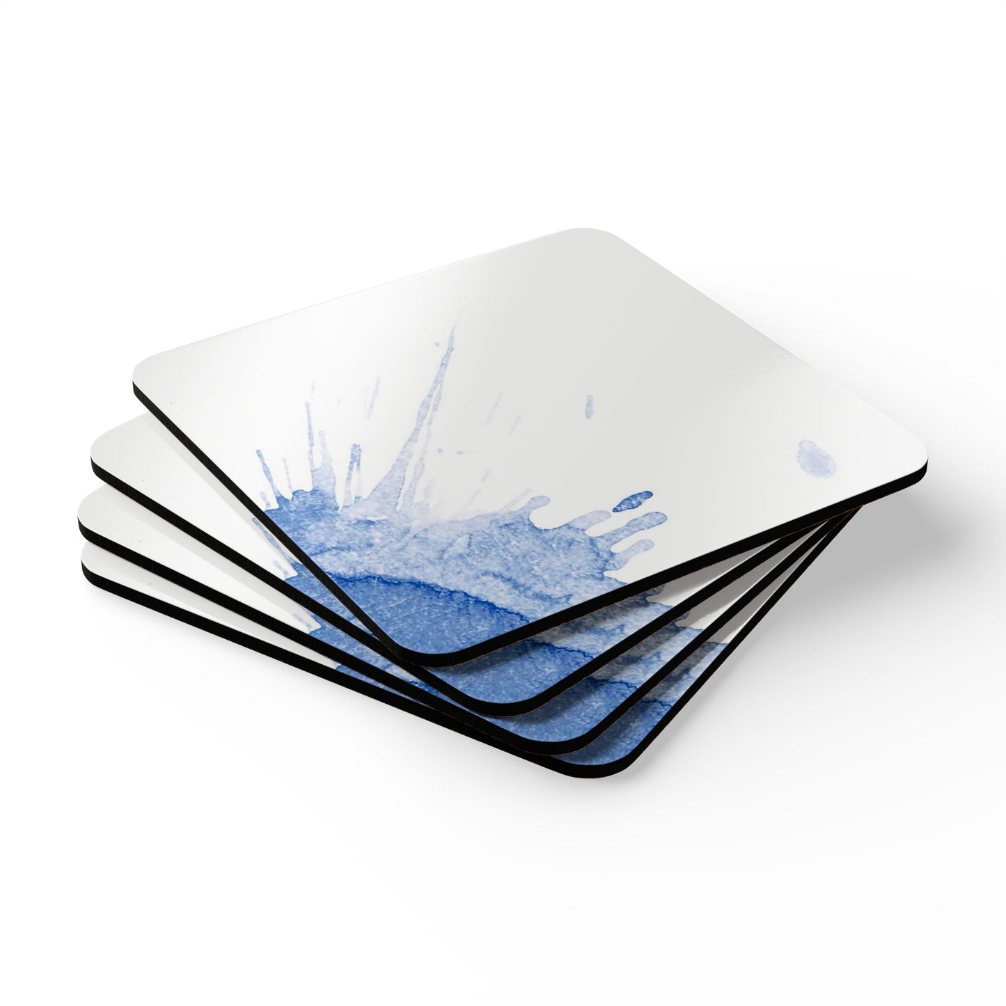 Watercolour Blue Splash - Cork Back Coaster Set - iSAW Company