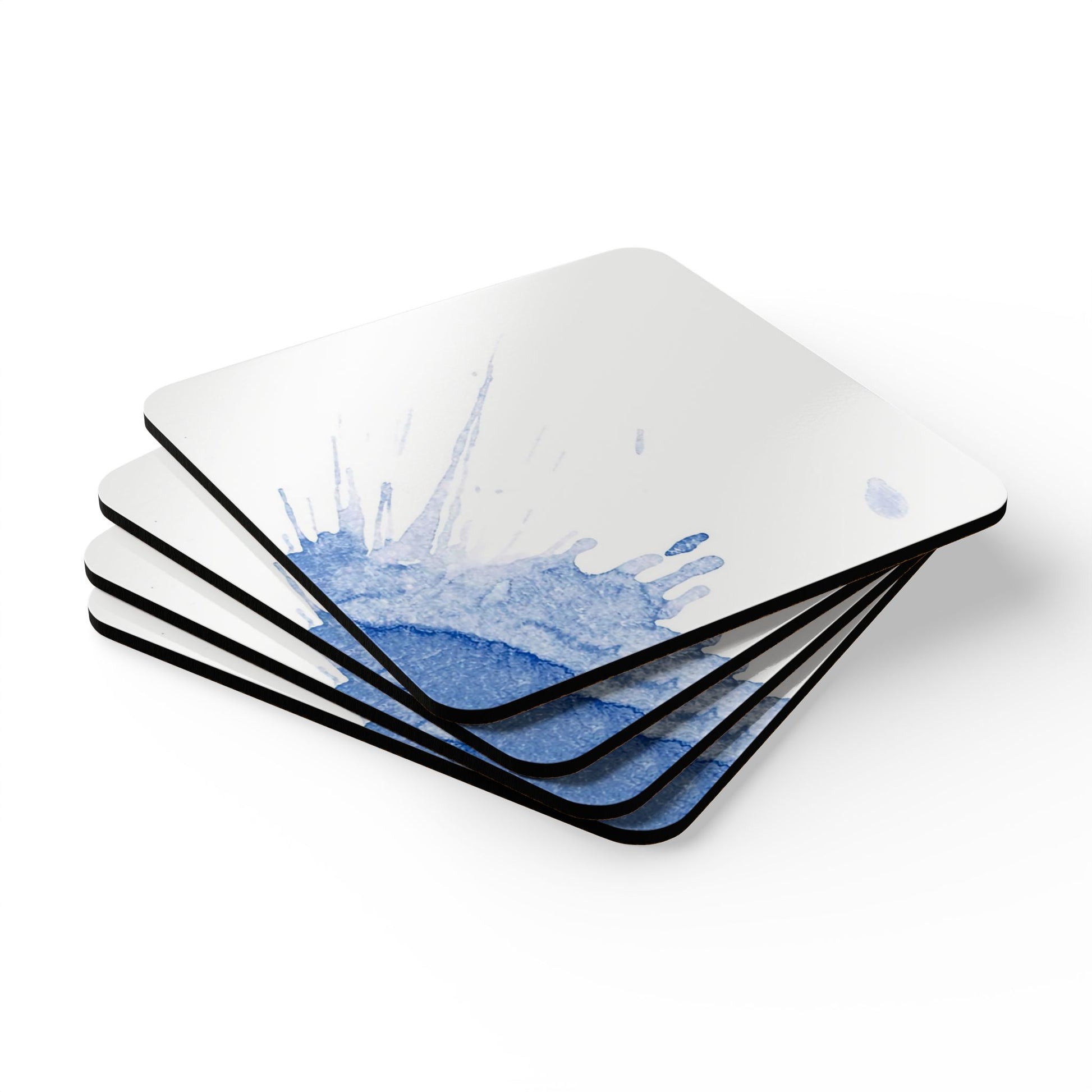 Watercolour Blue Splash - Cork Back Coaster Set - iSAW Company