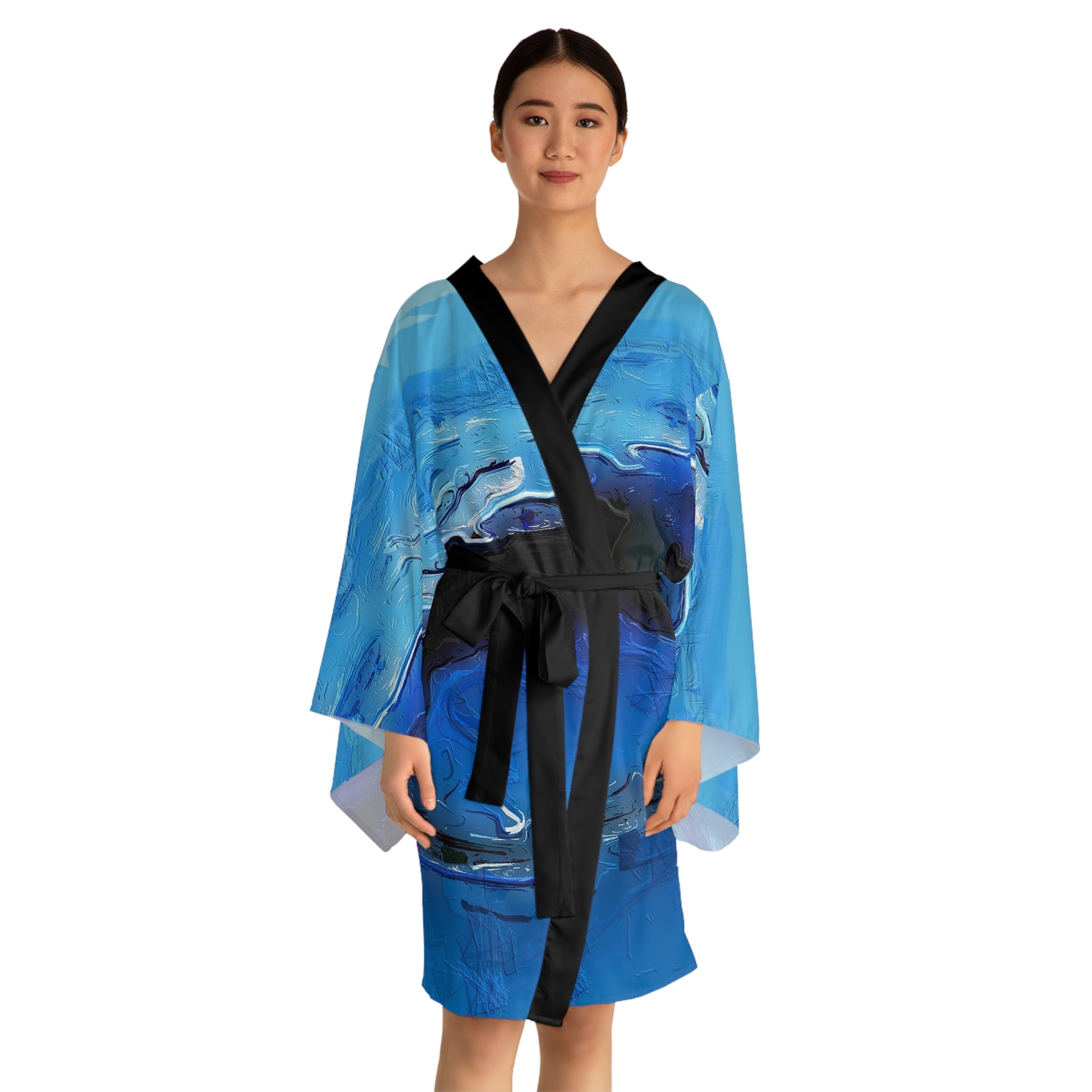 A Drop In The Ocean - Womens Long Sleeve Kimono Robe - iSAW Company