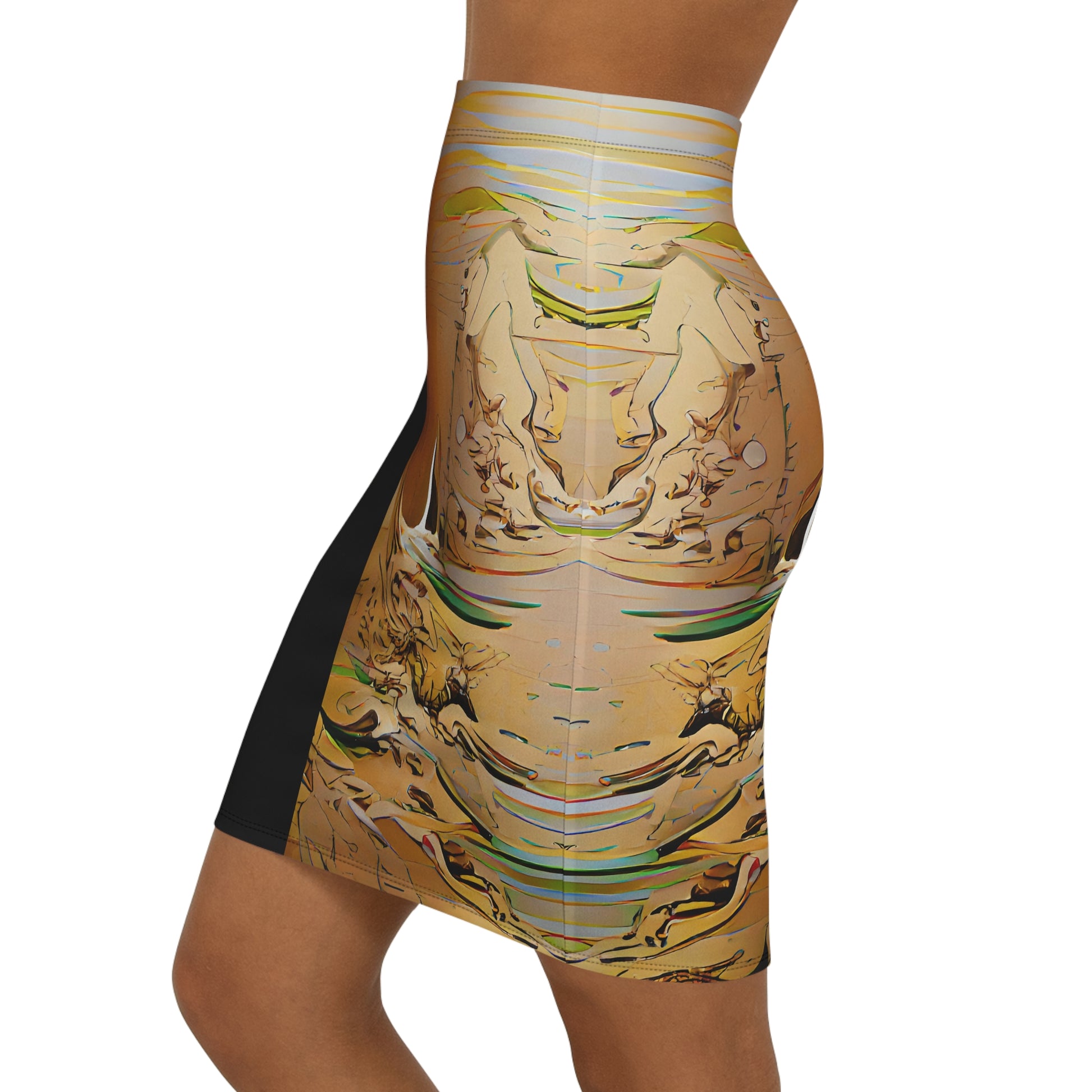 Half Black Half Gāolàng - Womens Pencil Skirt - iSAW Company