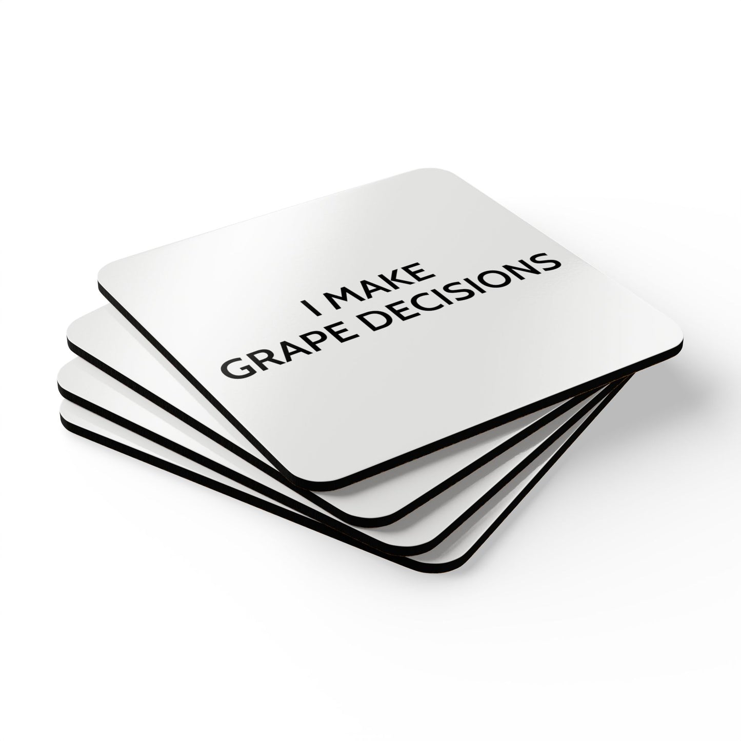 I Make Grape Decisions - White Cork Back Coaster Set - iSAW Company