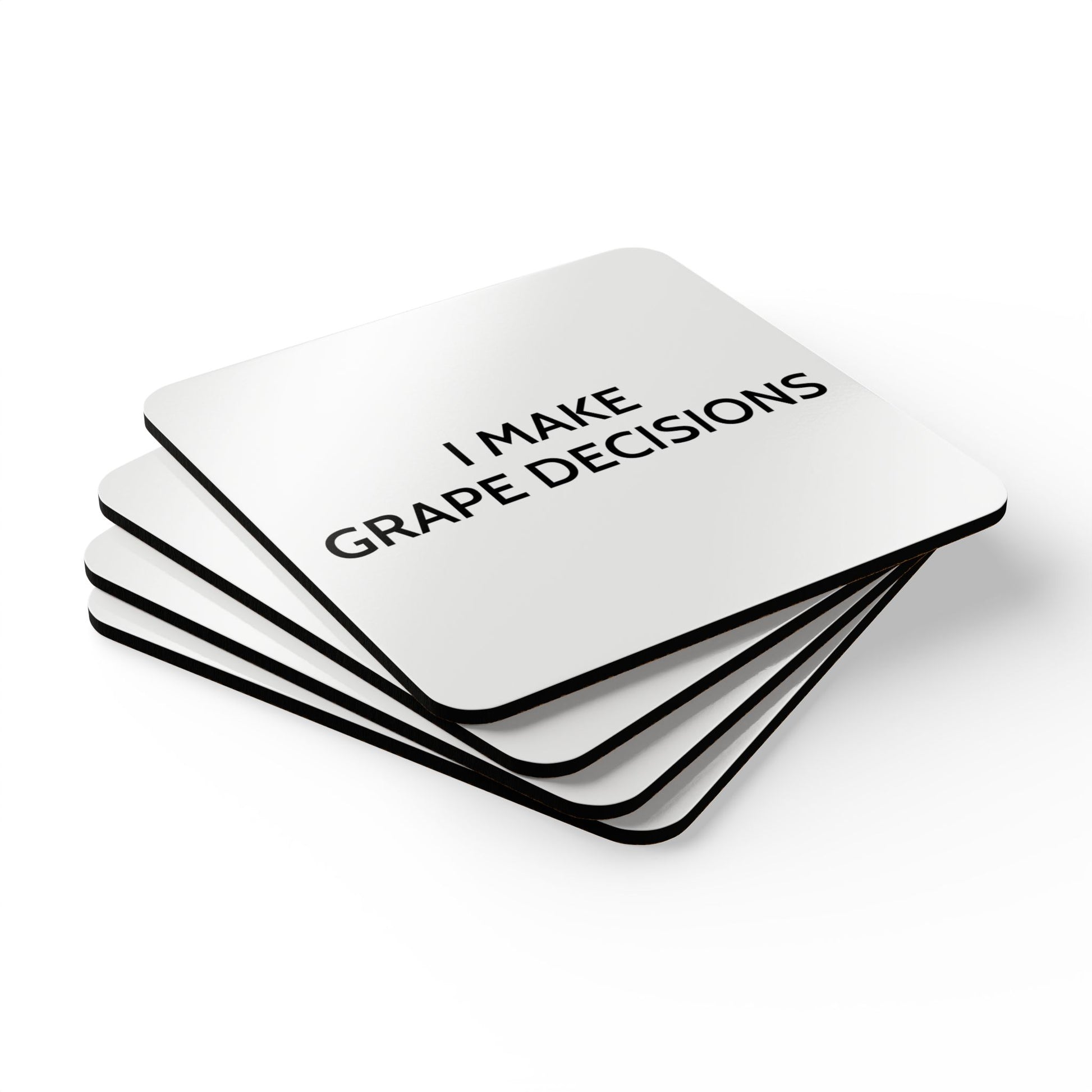 I Make Grape Decisions - White Cork Back Coaster Set - iSAW Company