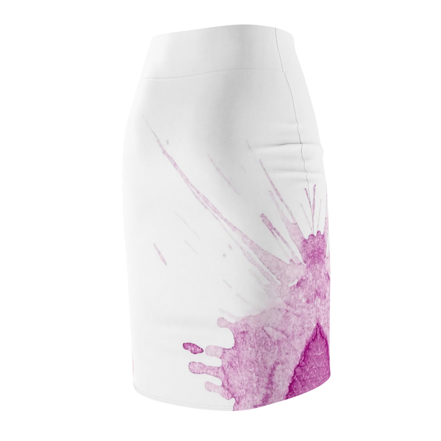 Watercolour Pink Splash - Womens Pencil Skirt - iSAW Company