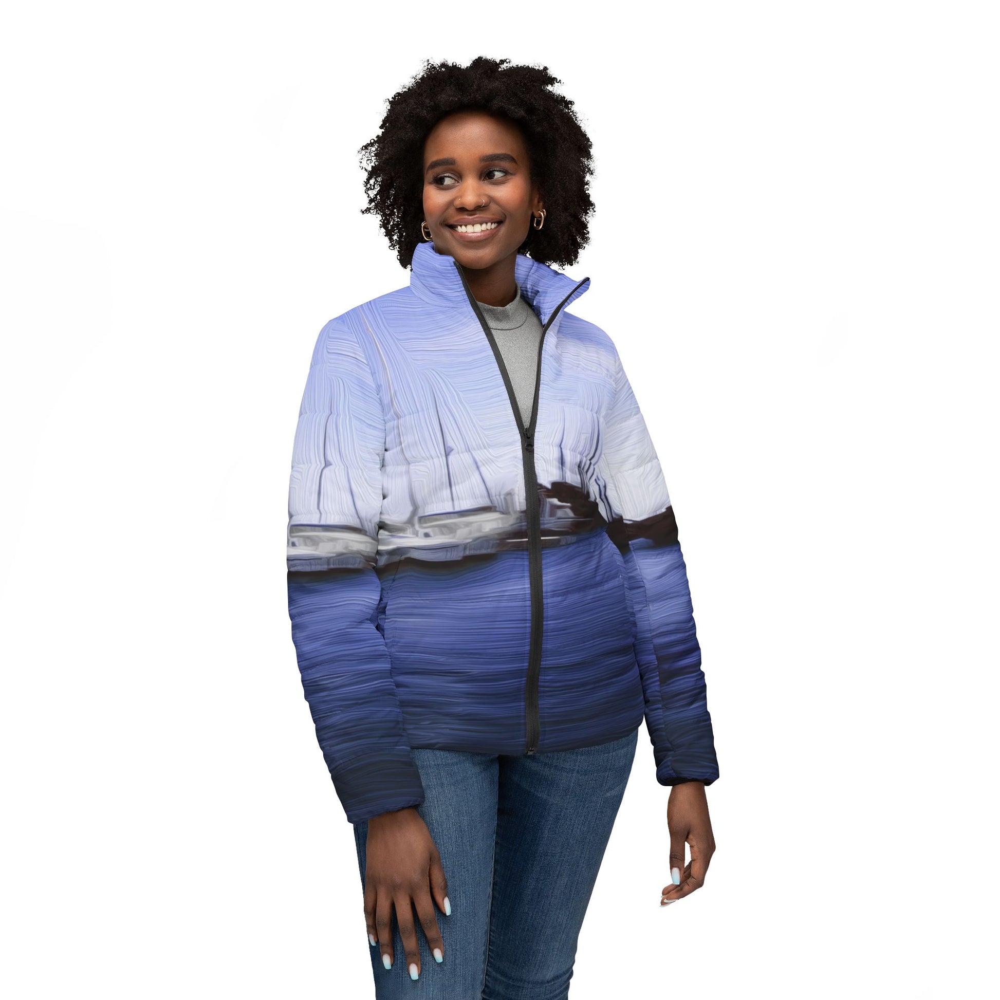 The Sleeping Yachts (at Afternoon) - Womens Puffer Jacket - iSAW Company