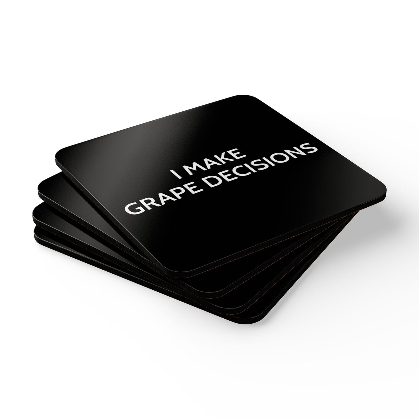 I Make Grape Decisions - Black Cork Back Coaster Set - iSAW Company