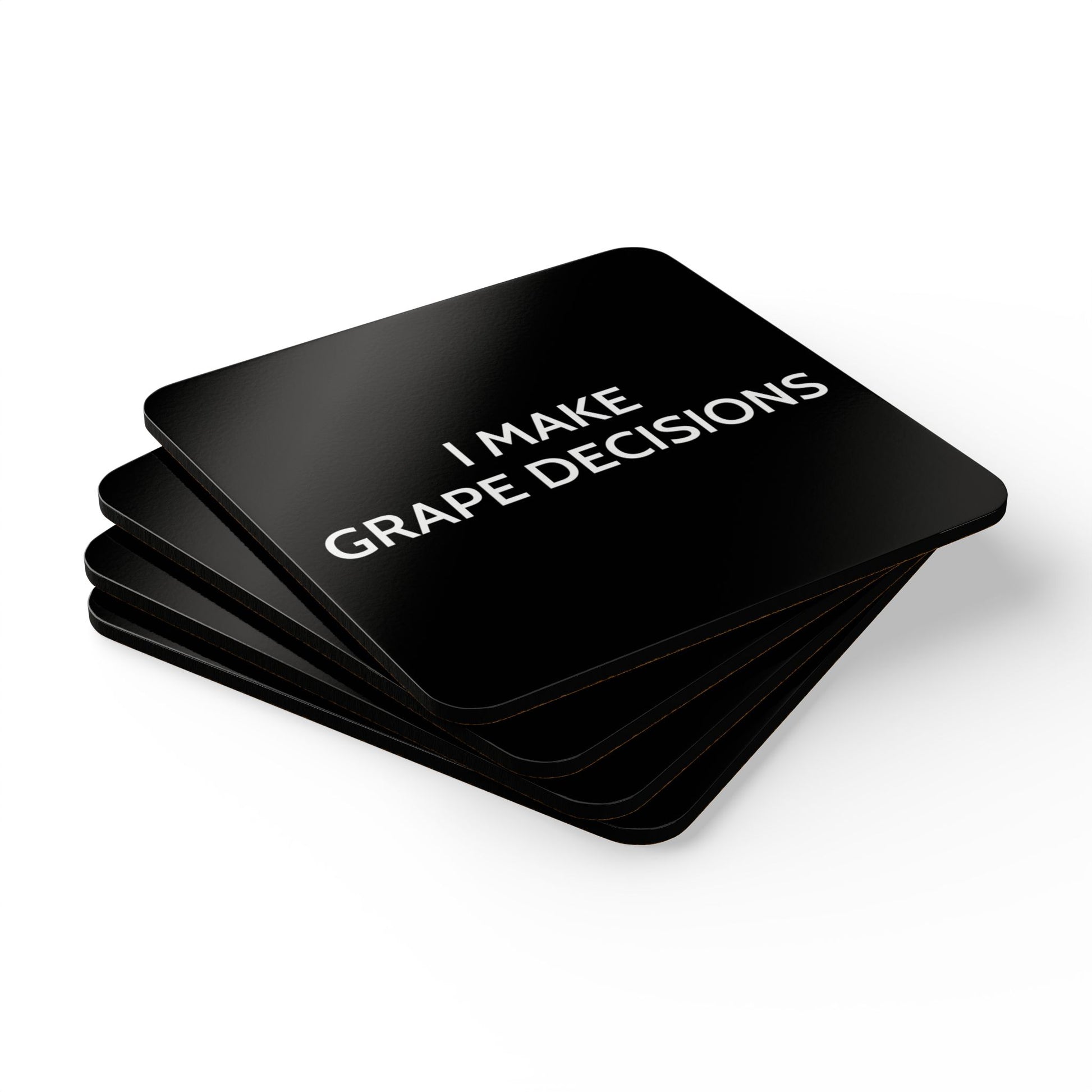 I Make Grape Decisions - Black Cork Back Coaster Set - iSAW Company