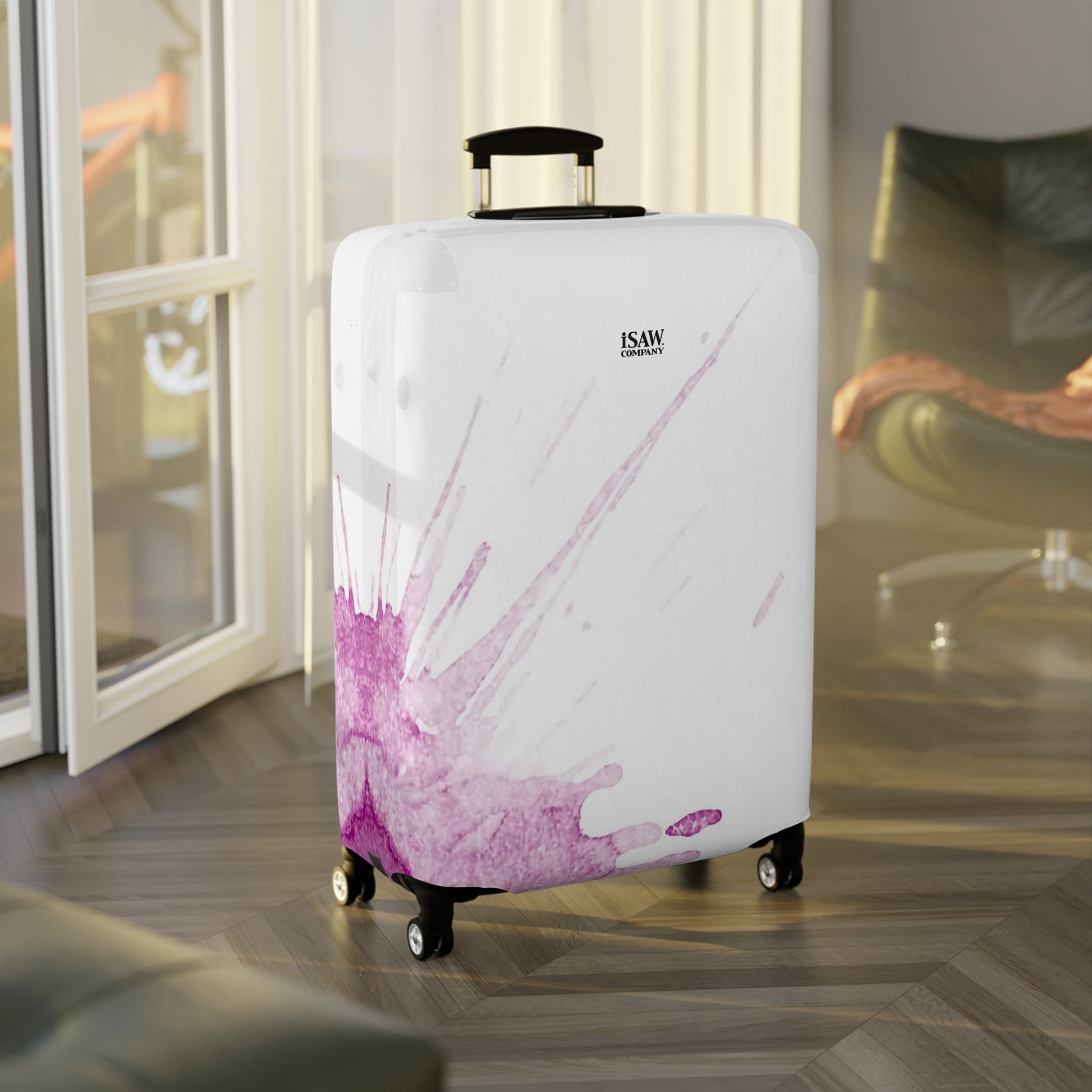 Watercolour Pink Splash – Protective Suitcase Cover - iSAW Company