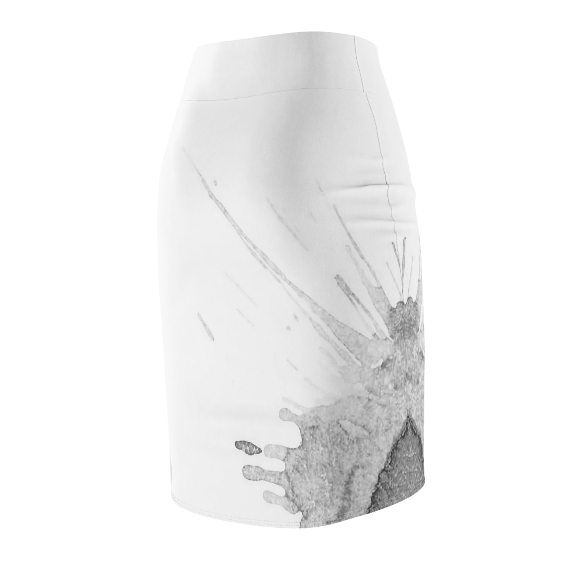 Watercolour Grey Splash - Womens Pencil Skirt - iSAW Company