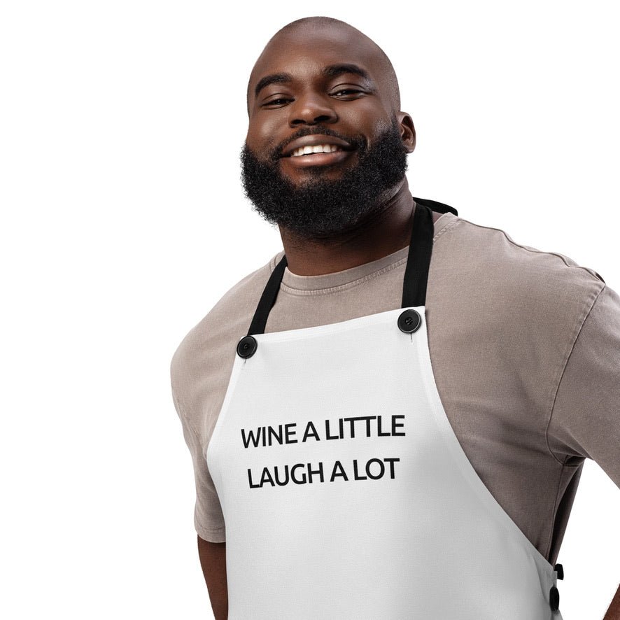 Wine A Little Laugh A Lot - White Apron - iSAW Company