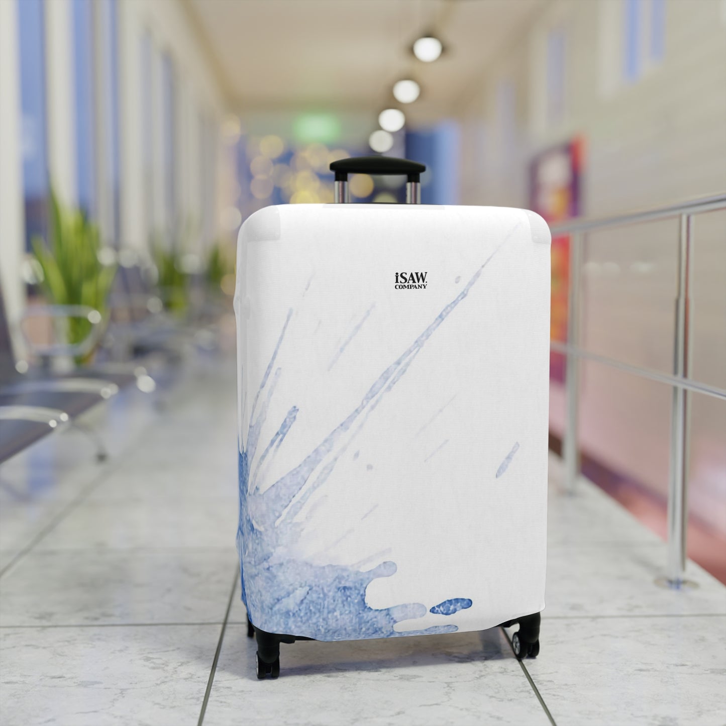 Watercolour Blue Splash – Protective Suitcase Cover - iSAW Company