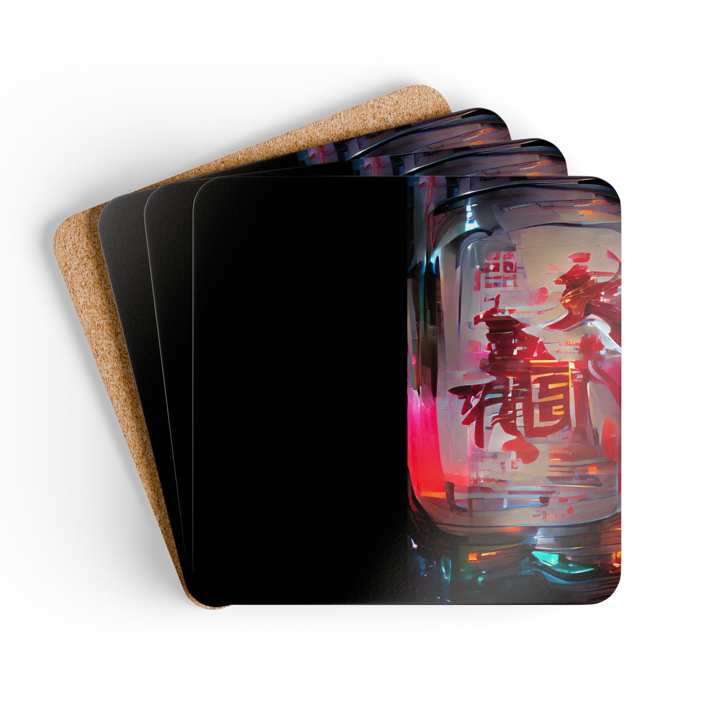 Half Black Half Báijiǔ - Cork Back Coaster Set - iSAW Company