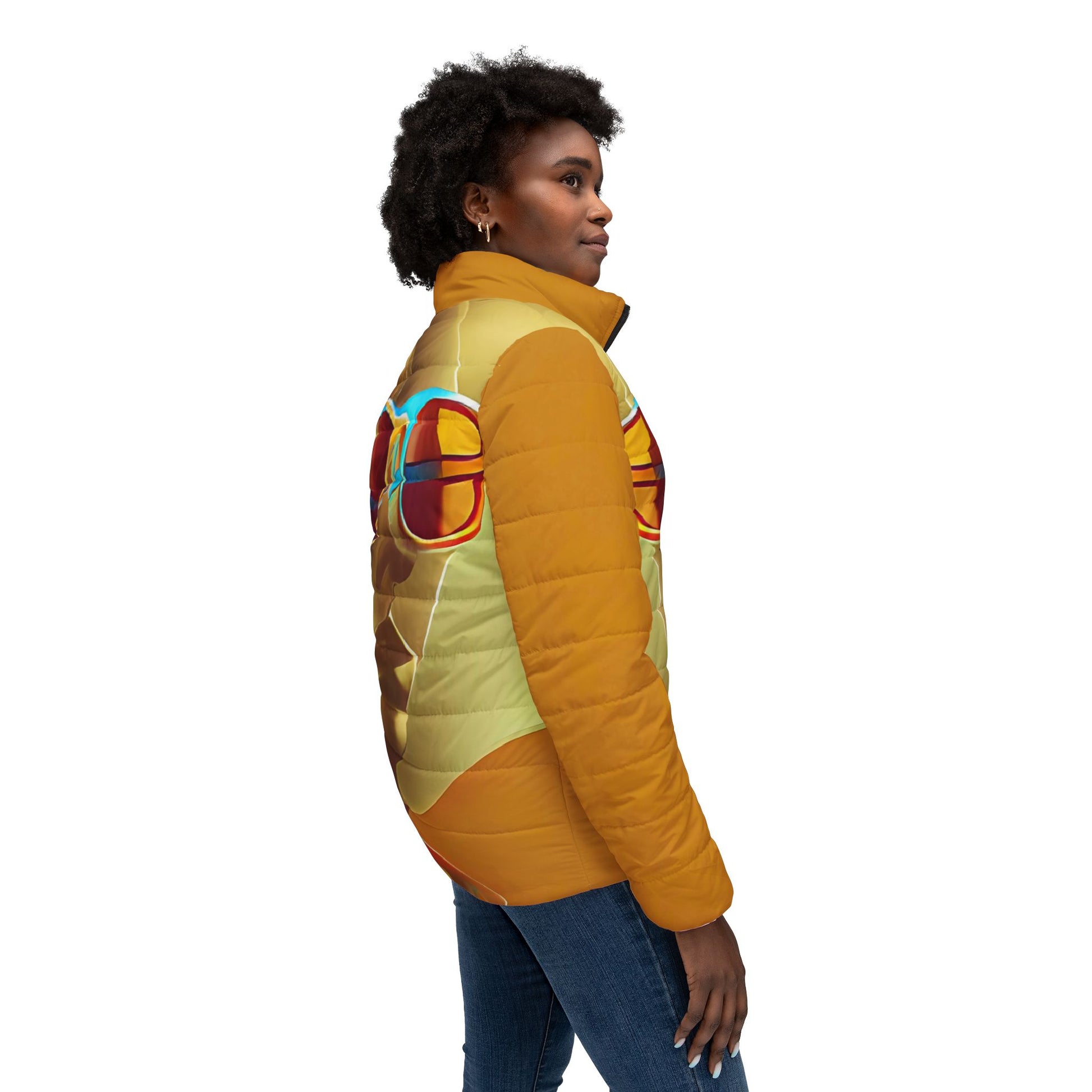 Retro Cool Orange - Womens Puffer Jacket - iSAW Company