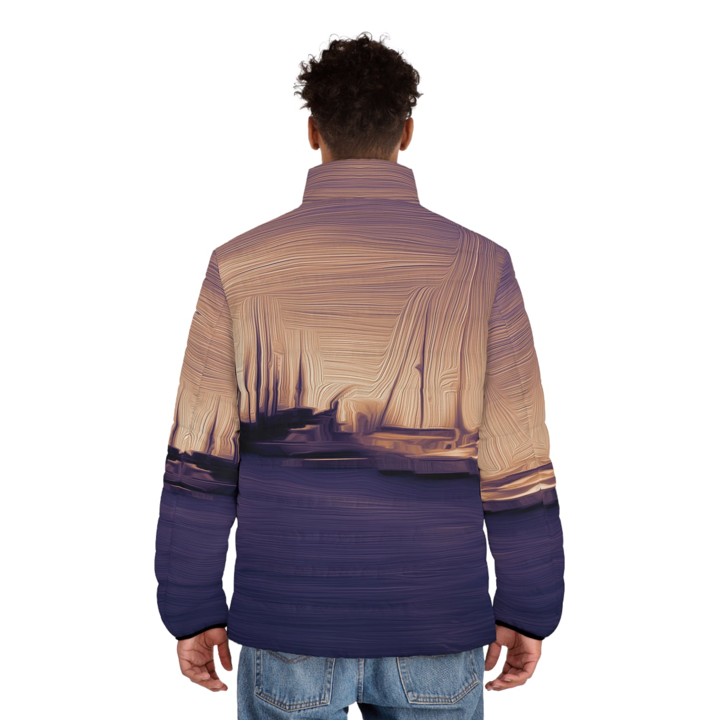The Sleeping Yachts (at Sunset) - Mens Puffer Jacket - iSAW Company